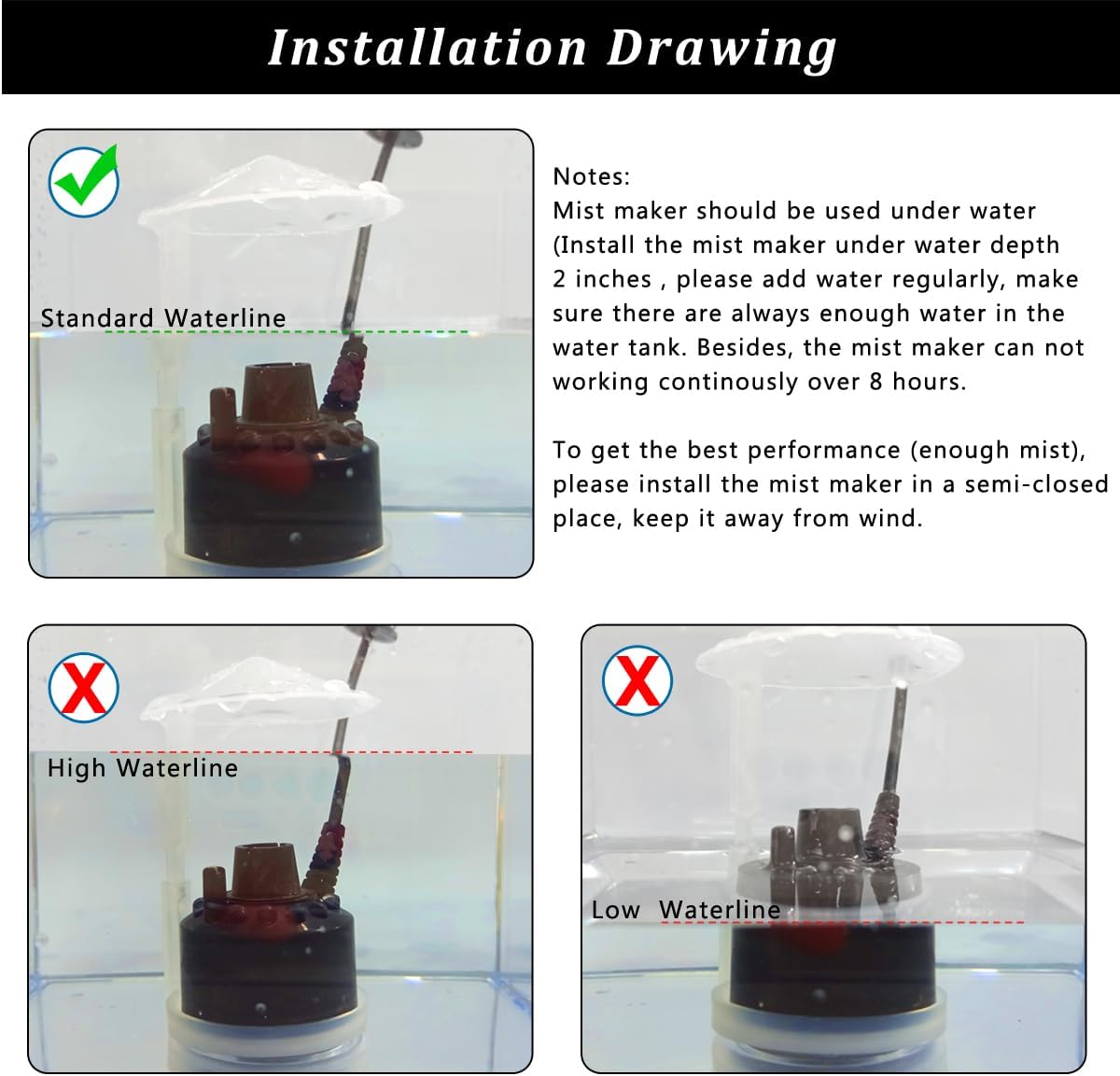 PULACO Mist Maker for Pond and Halloween Decor