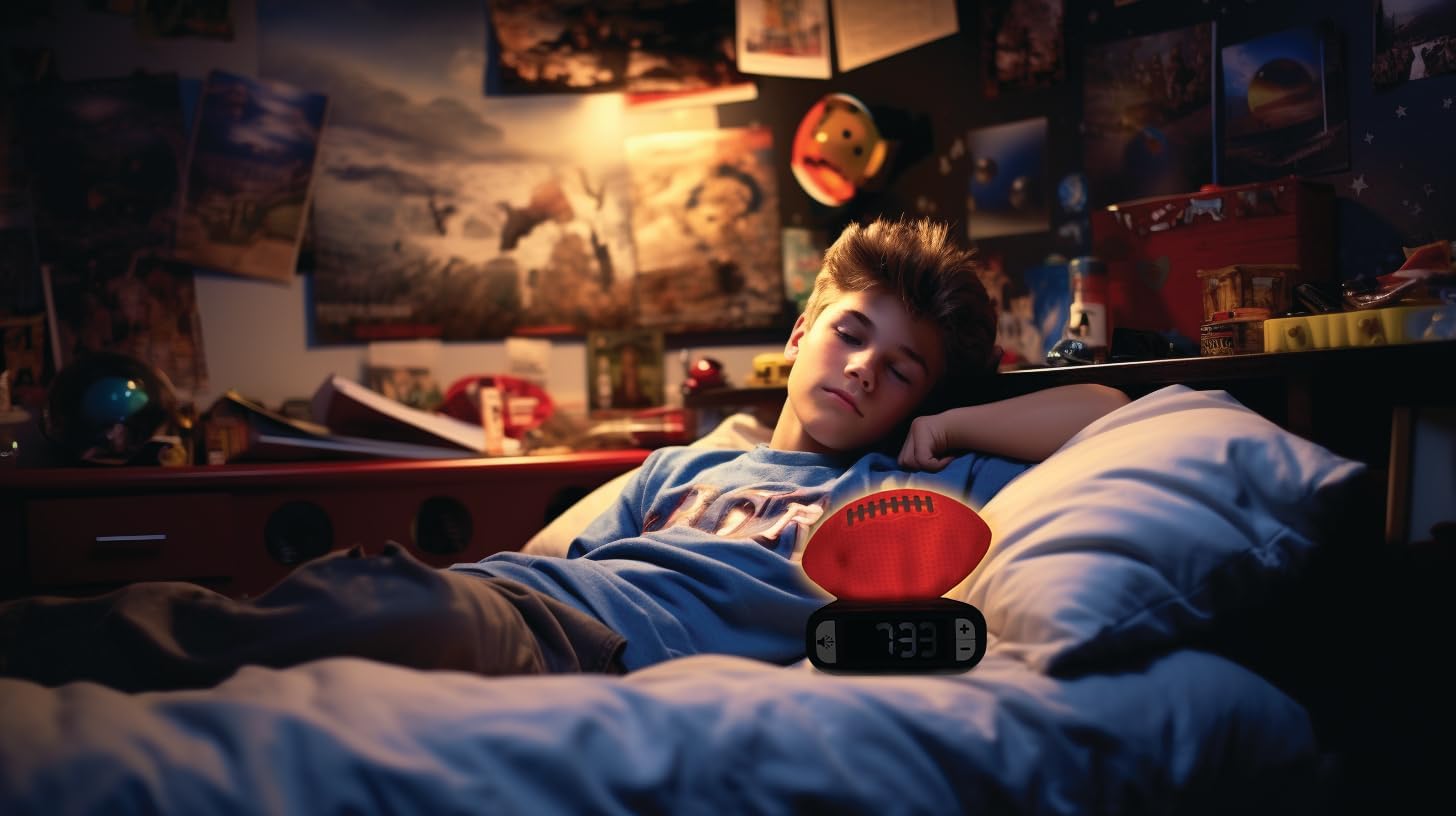 LEXiBOOK American Football Night Light Alarm Clock