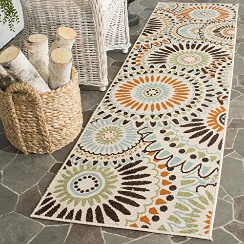 SAFAVIEH Veranda Runner Rug 23 x 6 Cream Chocolate