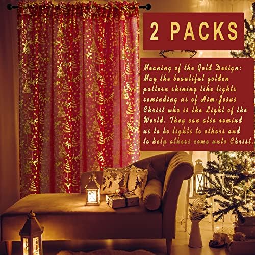 XTMYI Sparkle Christmas Curtains 84 Inch 2 Panels Set