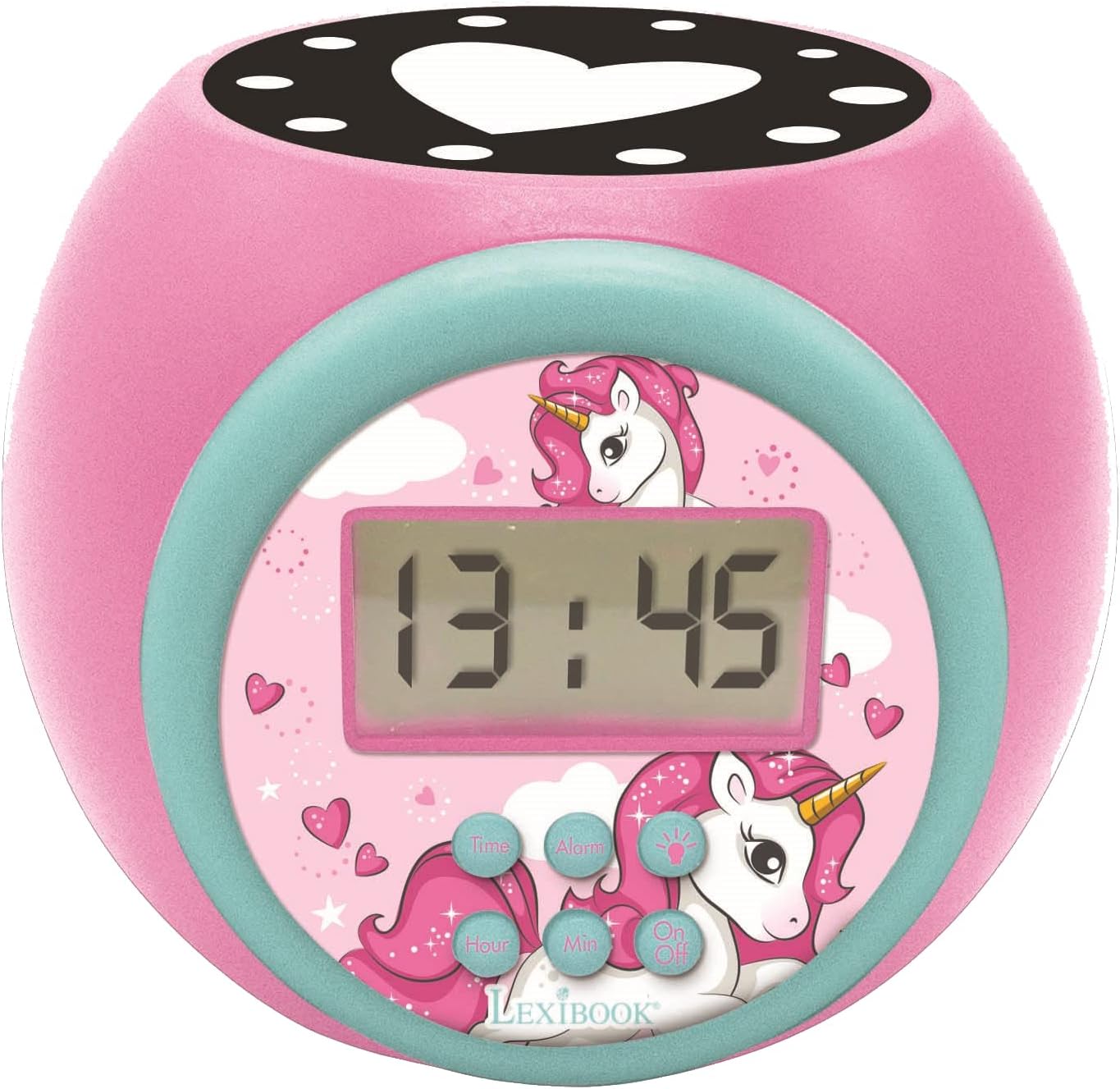 LEXiBOOK Unicorn Projector Alarm Clock with Night Light