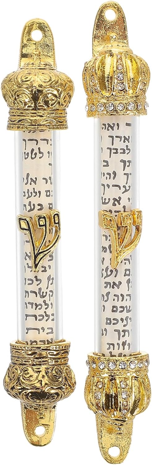 LUOZZY 2pcs Metal Mezuzah with Scroll Door Decor