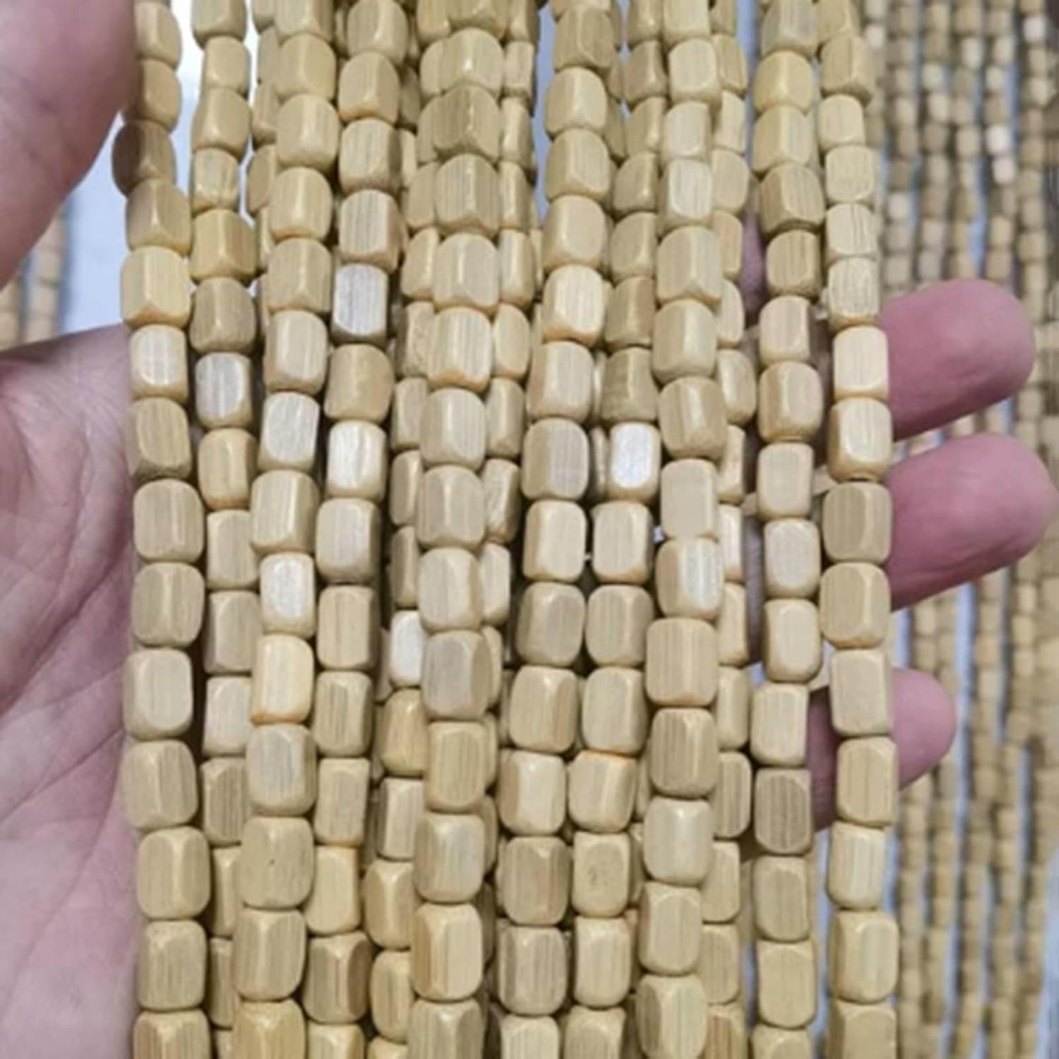 Jolan Bamboo Beaded Curtain Fly Screen Natural 35x79in