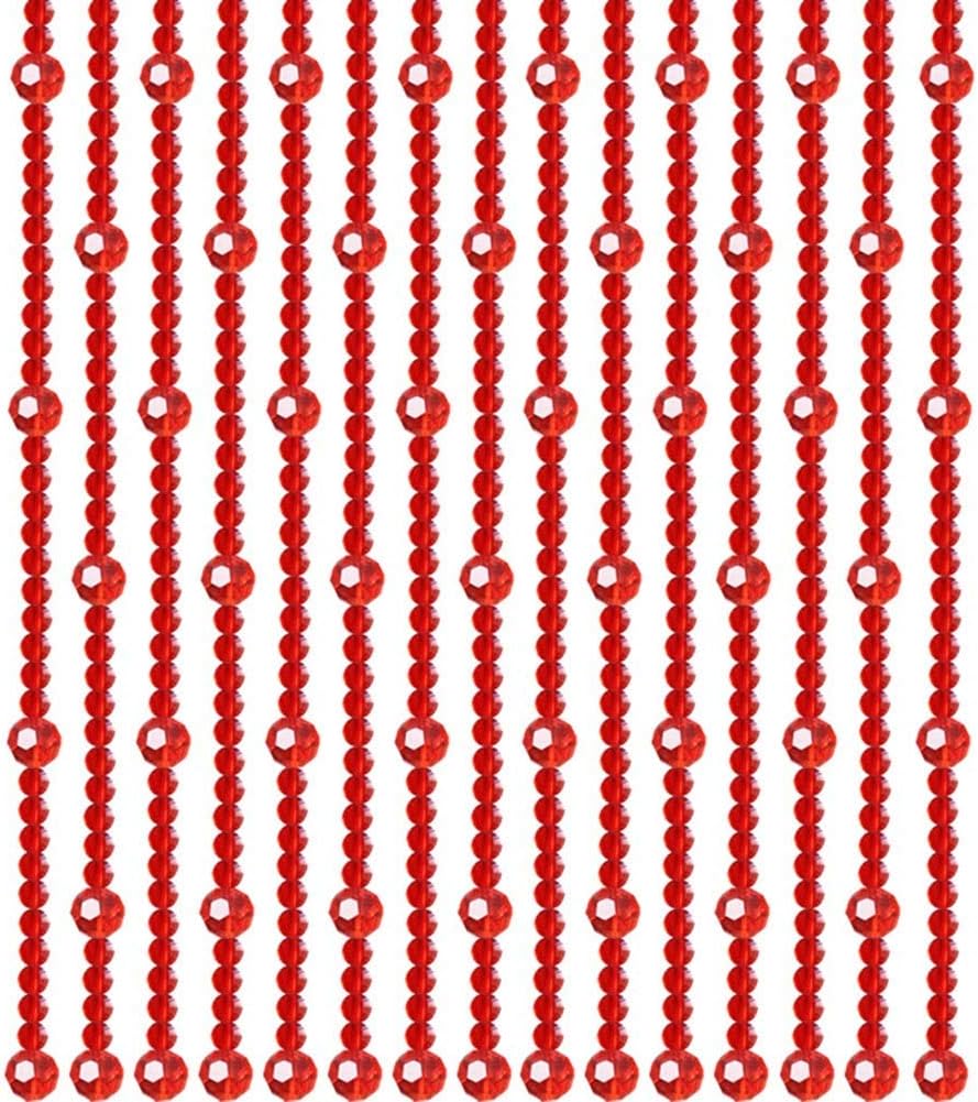 OKUOKA Red Crystal Door Curtain Panel