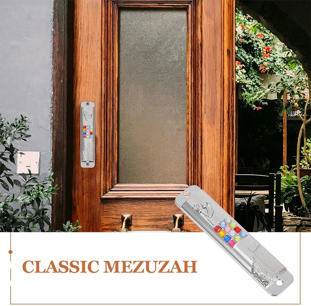 LUOZZY 2 Sets Silver Metal Mezuzah Door Decoration