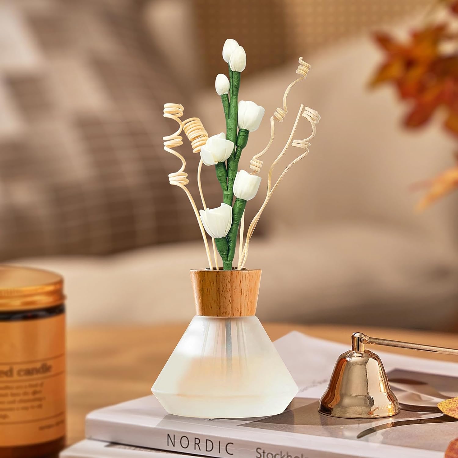 Reed Diffuser Sticks Set with Natural Flowers