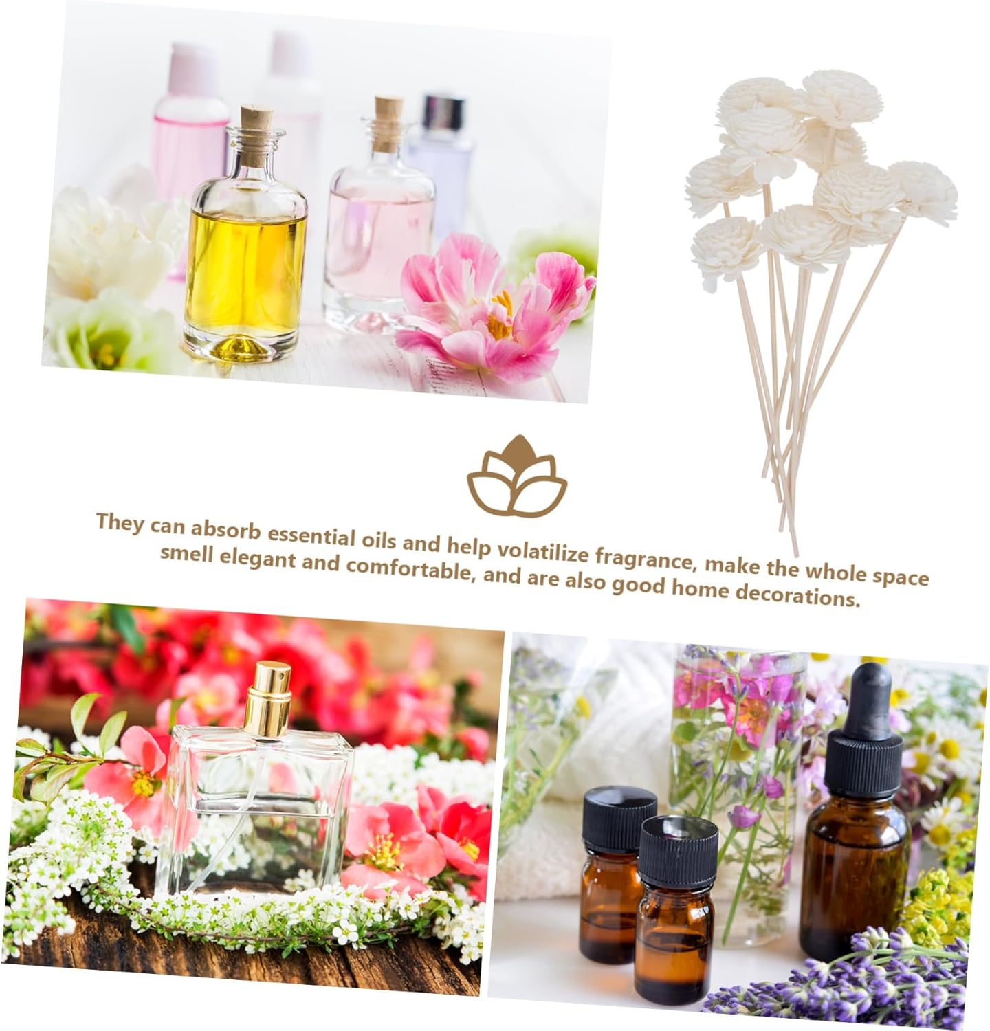 10pcs Floral Aromatherapy Diffuser Sticks for Home Decor