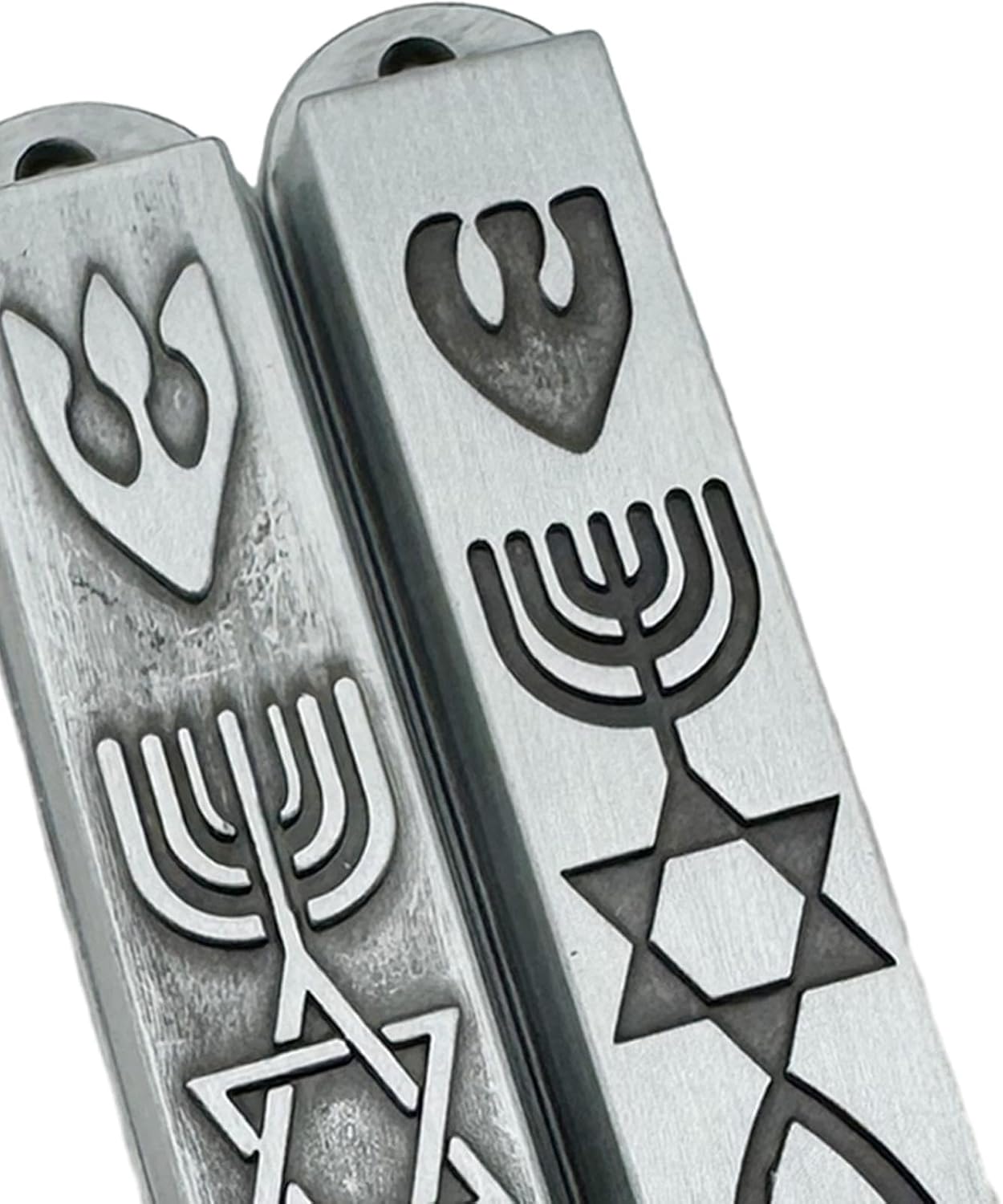 2 Pieces Modern Metal Mezuzahs for Door Decorations