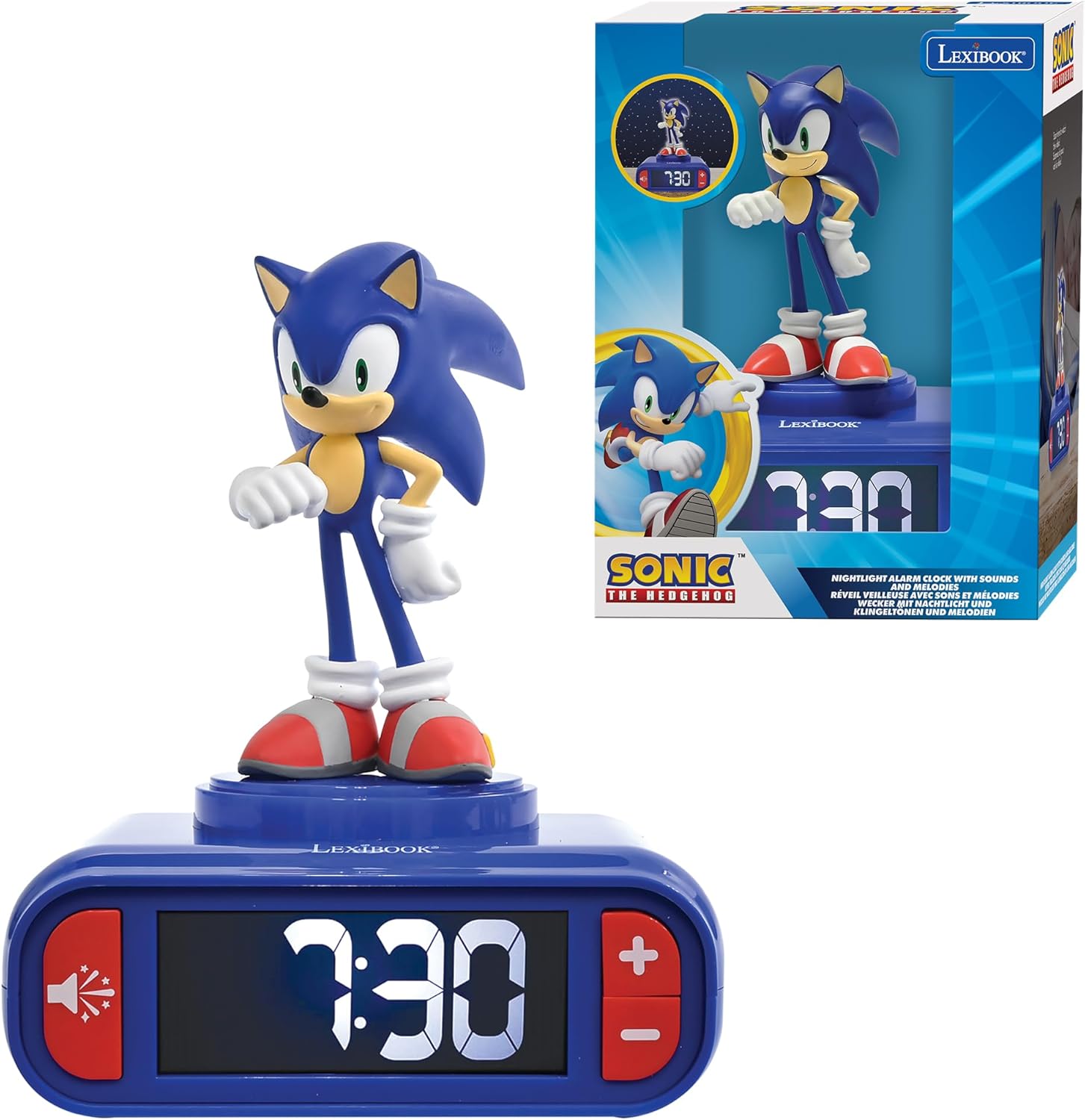 LEXiBOOK Hedgehog Sonic Night Light Alarm Clock