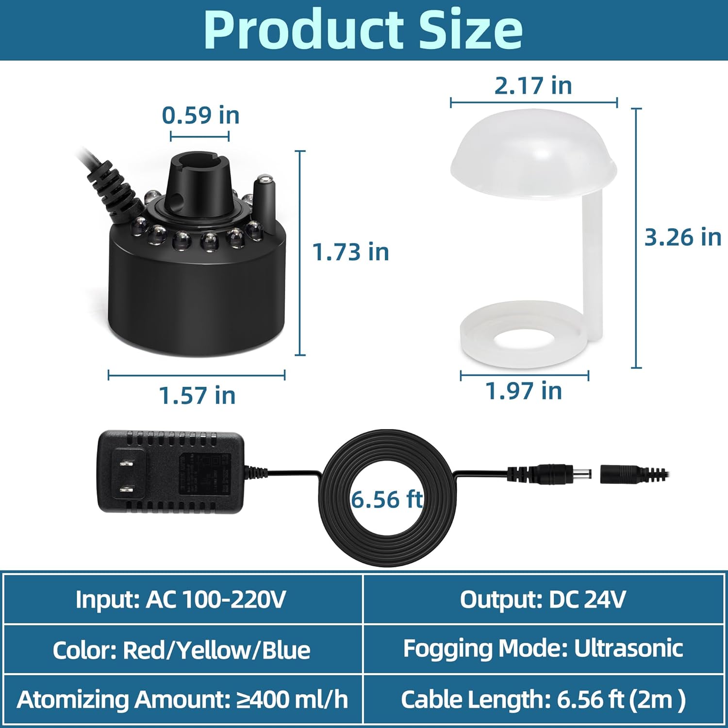 DaToo Mini Mist Maker Fog Machine with 12 LED Lights