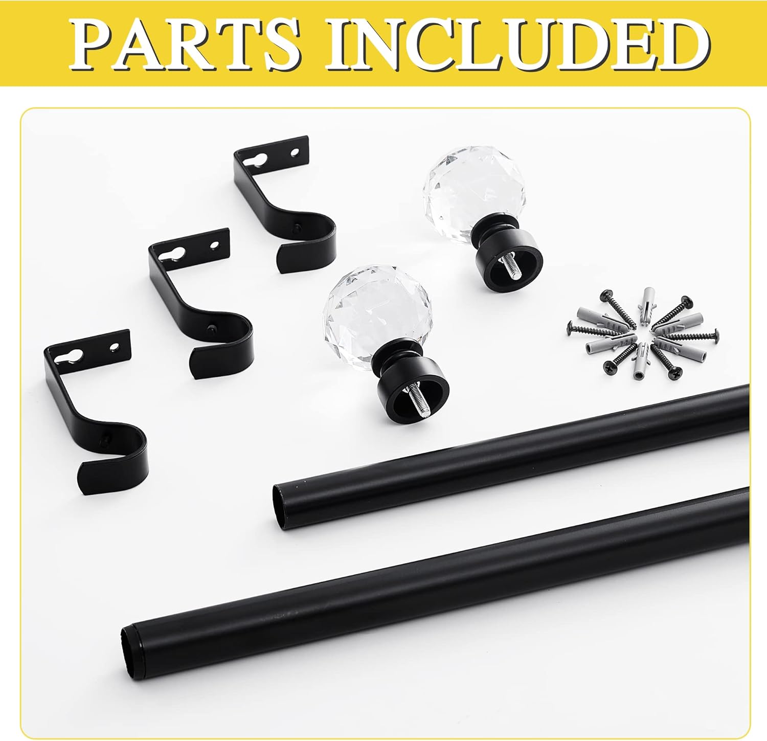 NICETOWN Adjustable Curtain Rods 28-48 Inch Matte Black