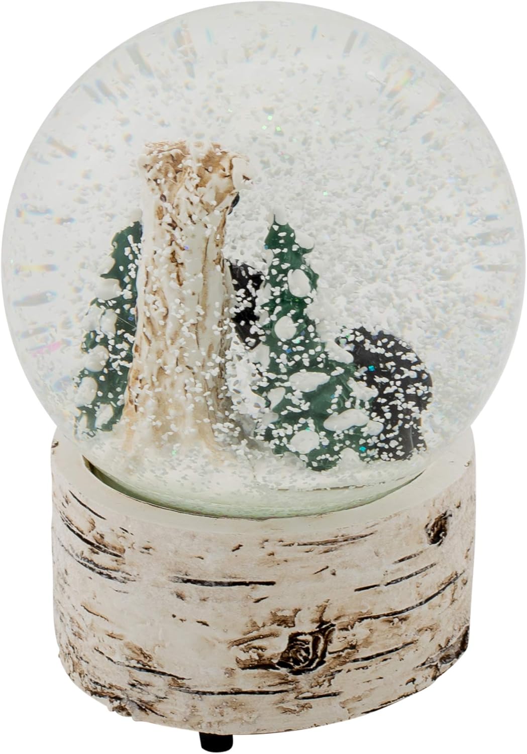 Roman White Wash Wood Black Bear Snow Globe 55 Inch