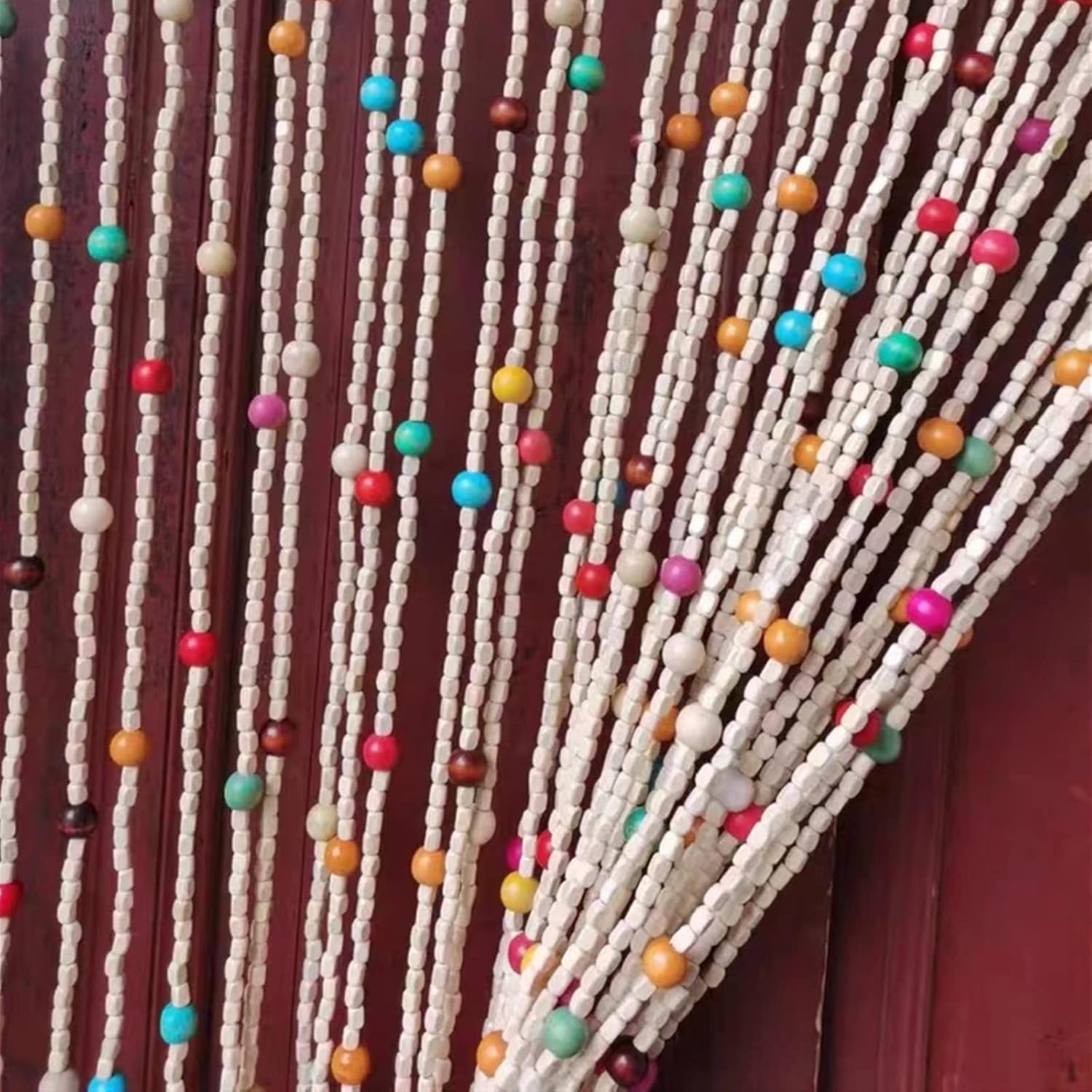 Natural Bamboo Door Beads Curtain Panel