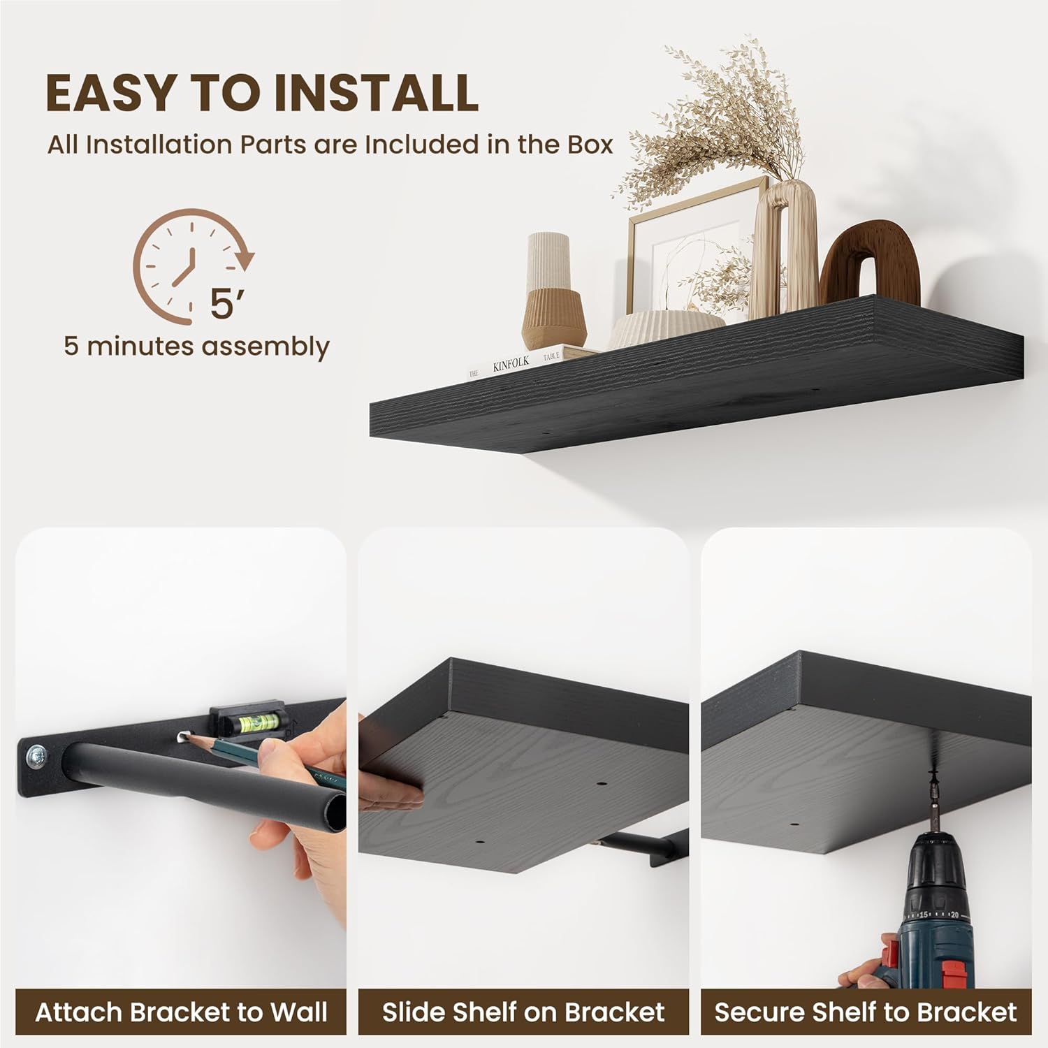 Fun Memories 10 Inch Deep Floating Shelves Set of 2