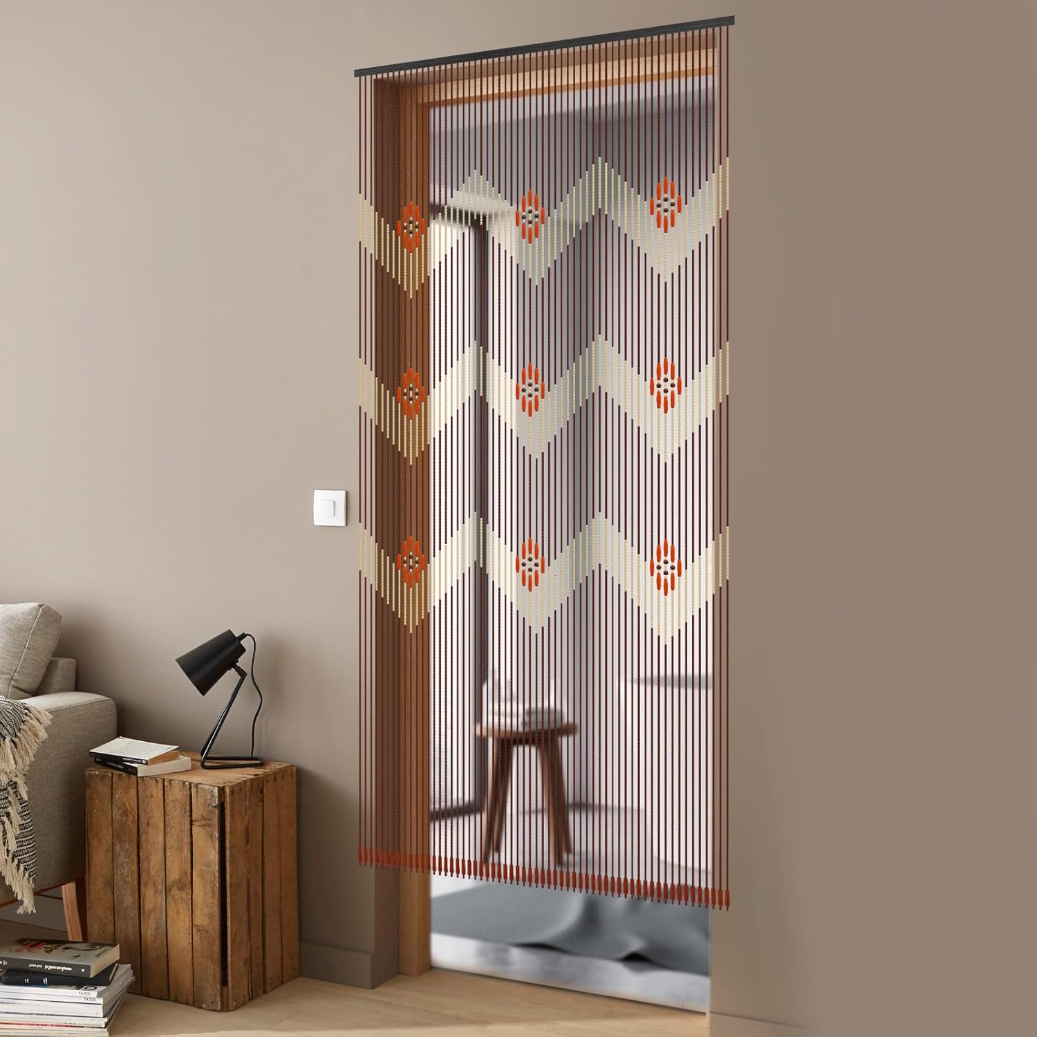 LOYALHEARTDY 60 Strand Bamboo Beaded Curtain