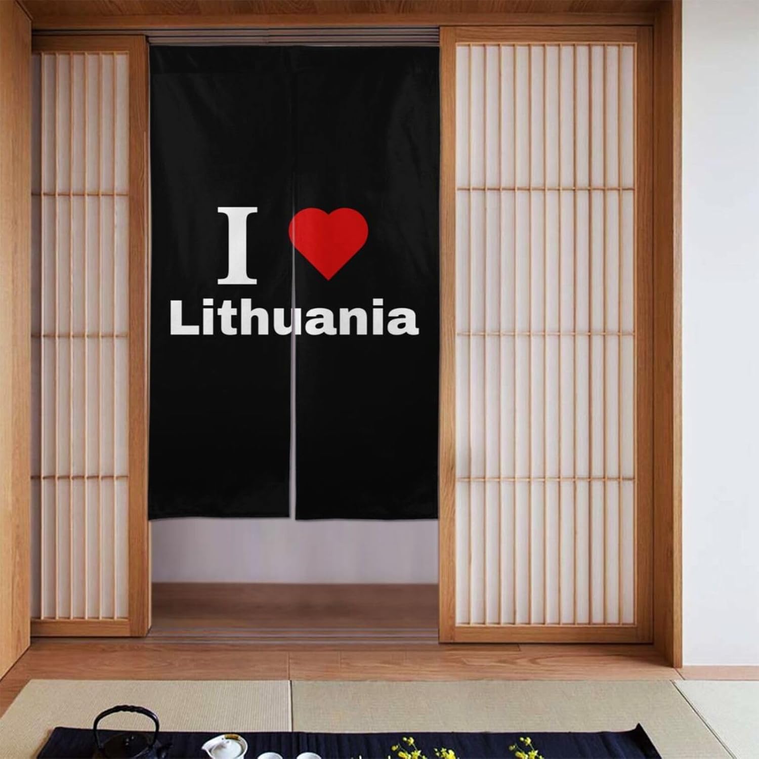 I Love Lithuania Blackout Curtains for Doorways
