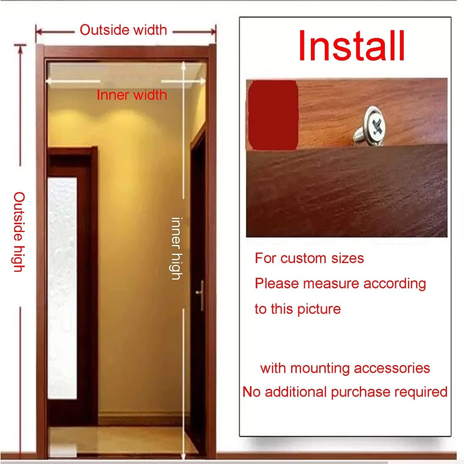 KDDEON Retro Wood Bead Curtain Dark Red 25 Strands 394x827