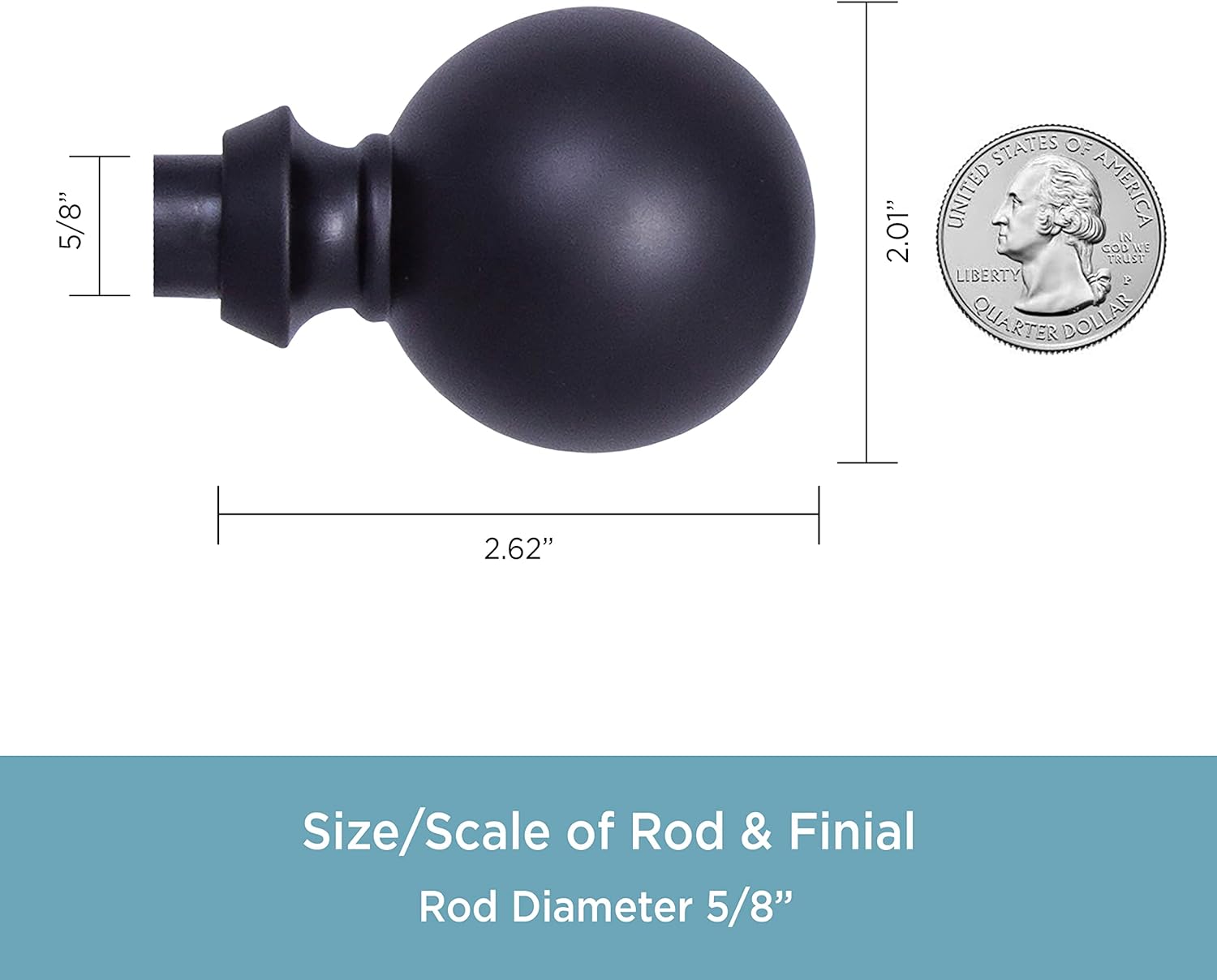 Kenney T71675 Newbury Decorative Curtain Rod with Ball Ends