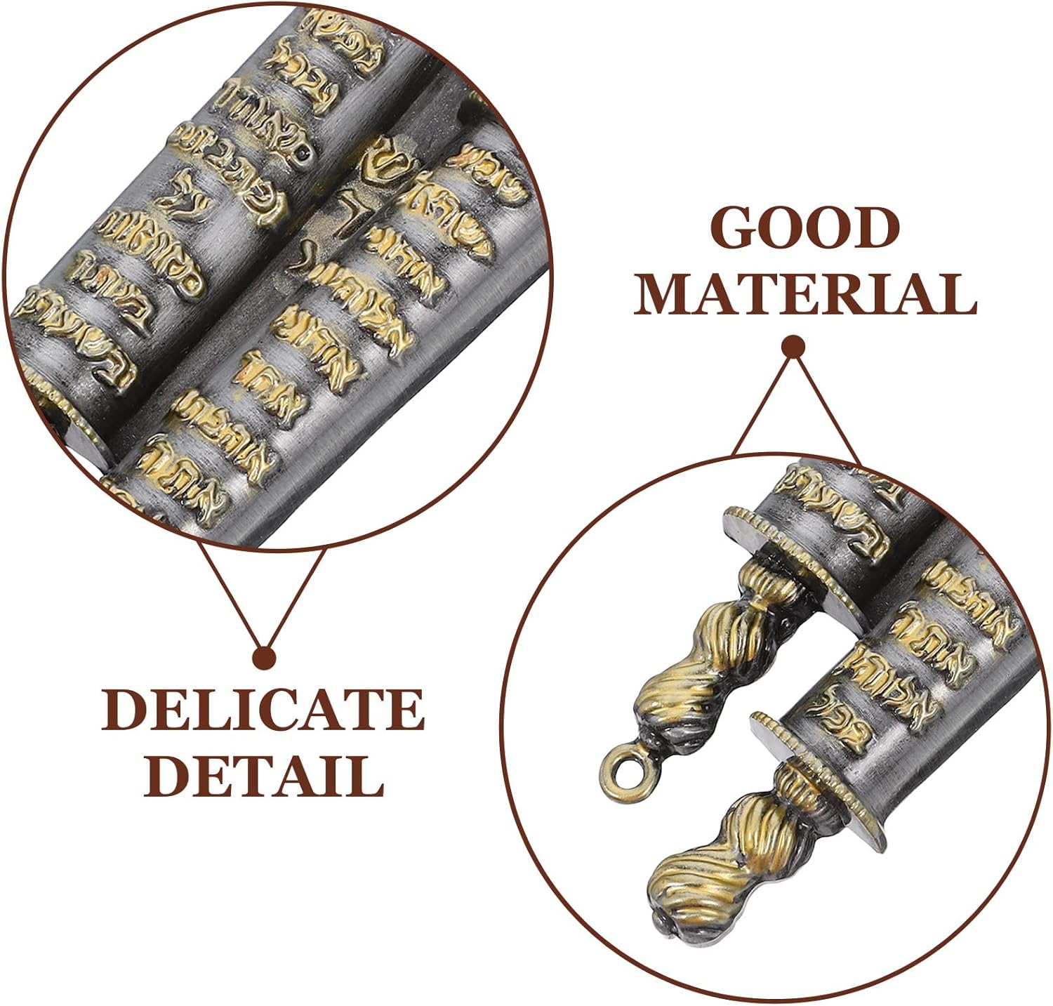 LUOZZY 2pcs Metal Mezuzah Cases Deep Gray Golden Text
