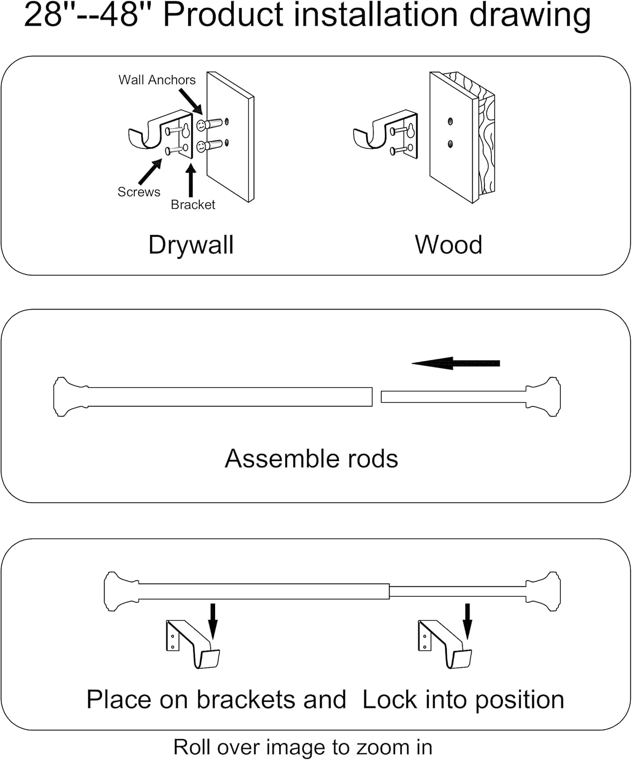 Rydenia 1 Inch Curtain Rod with Bronze Gold Finials
