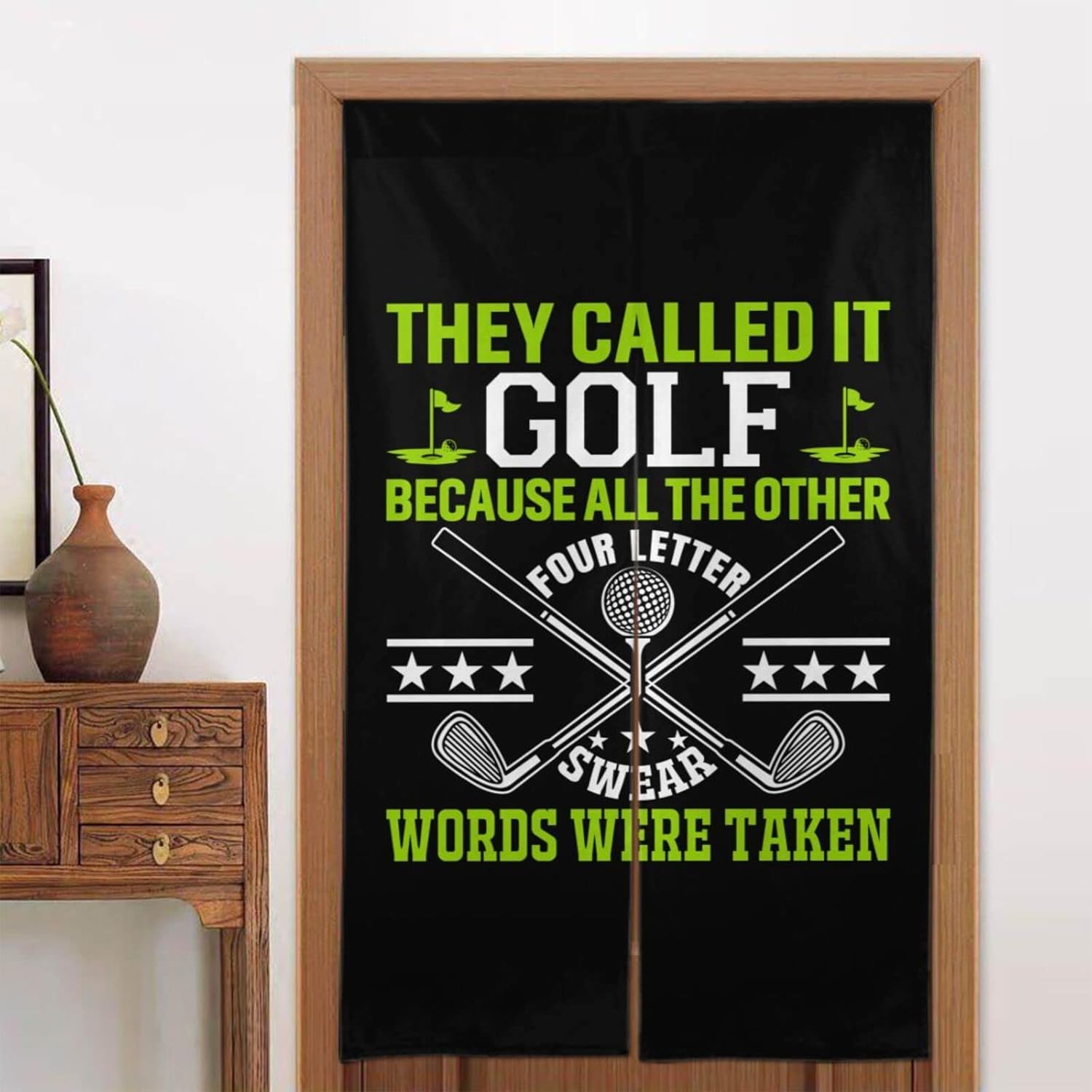 They Called It Golf Blackout Curtain Panel 34x56in Door Divider
