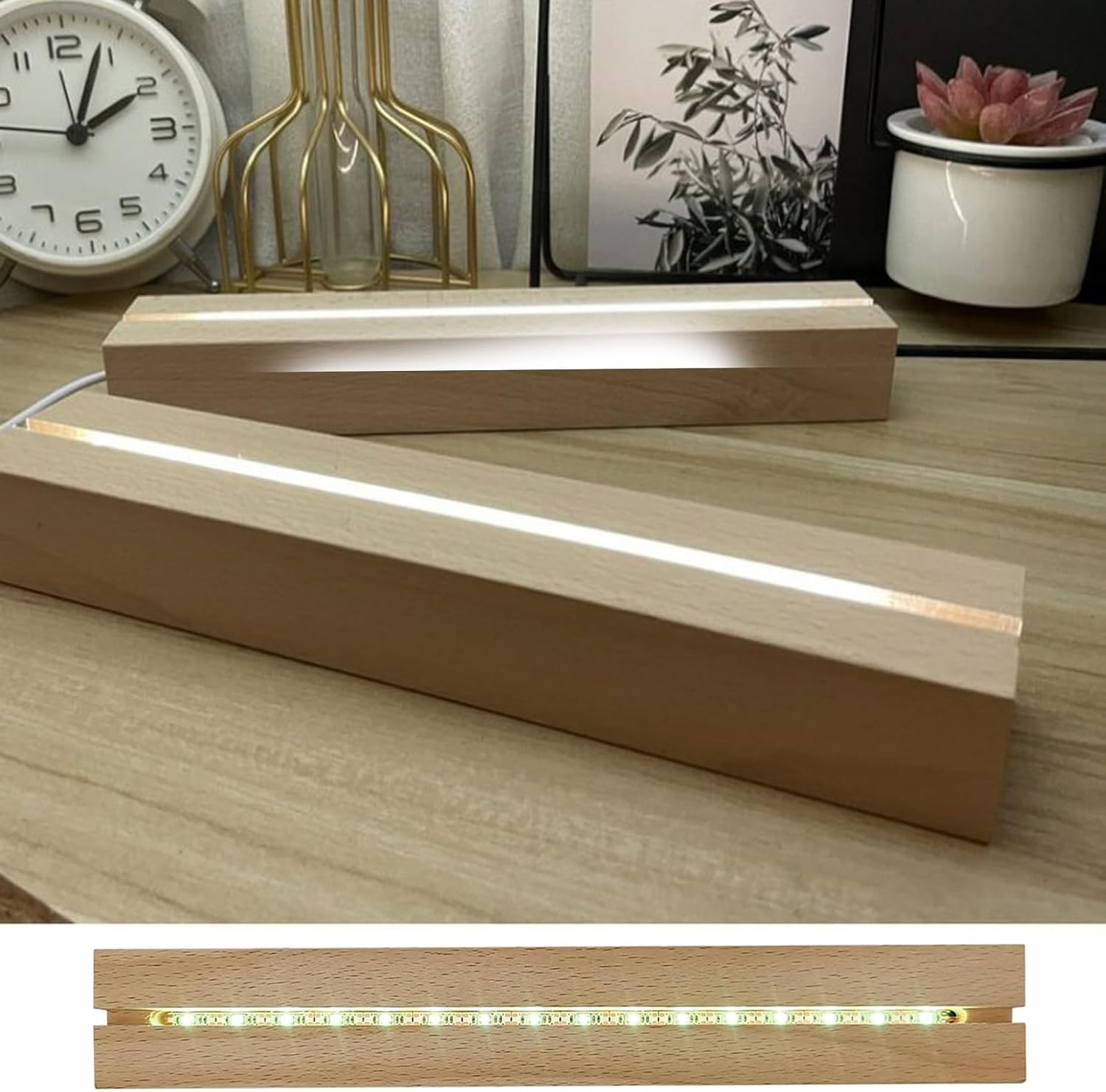 2PCS 1181 Inch Wooden LED Display Pedestal