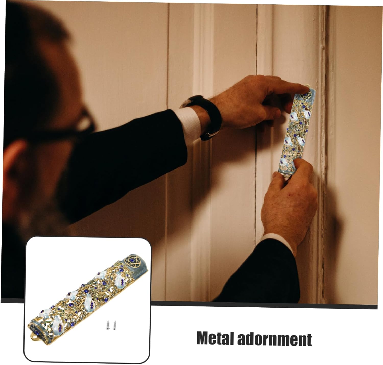 Wakauto Mezuzah Door Accent with Blessing Scripture