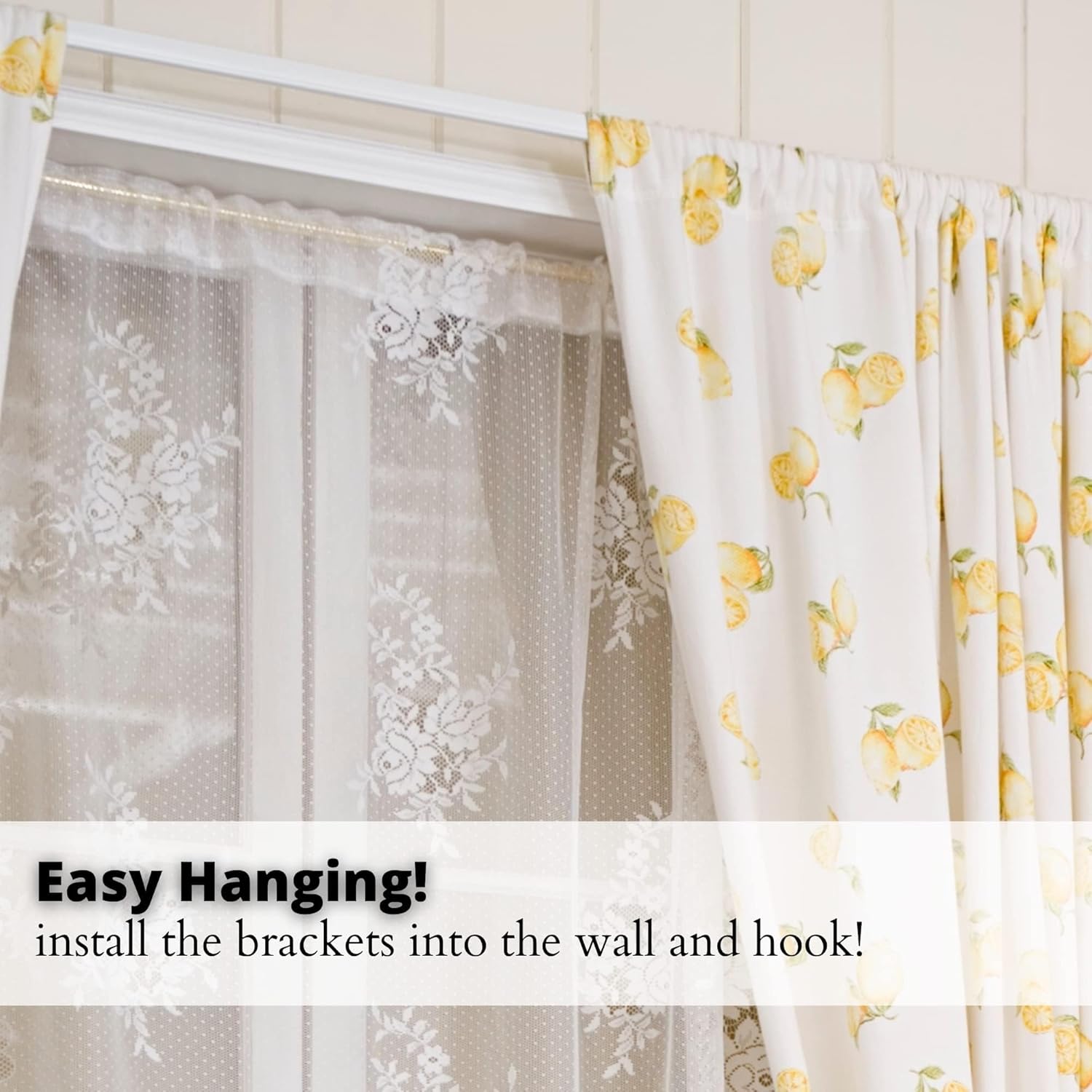 Yafa Home Fashion Heavy Duty Single Wall Mounted Curtain Rod