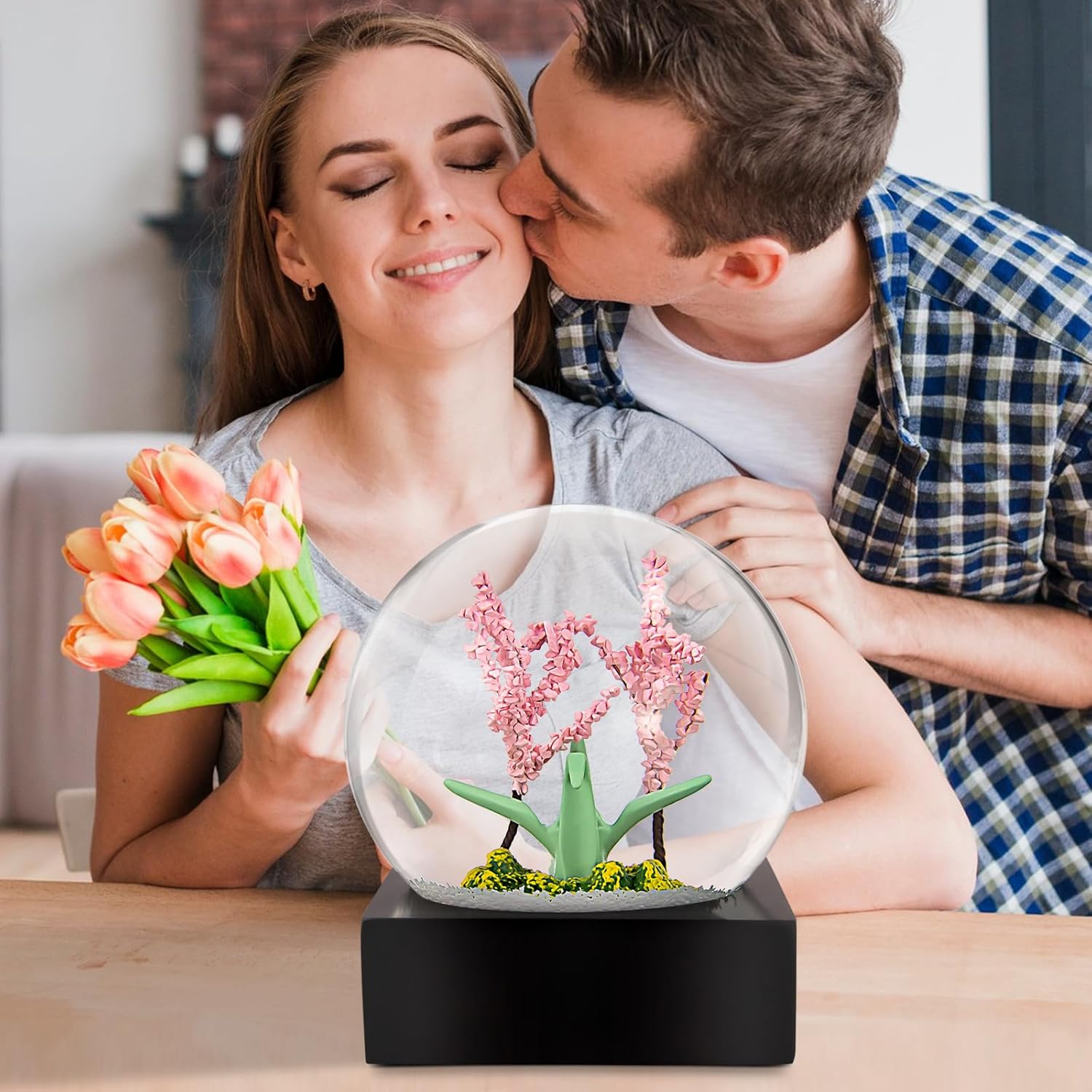 Cherry Blossom Snow Globe for Girls and Women