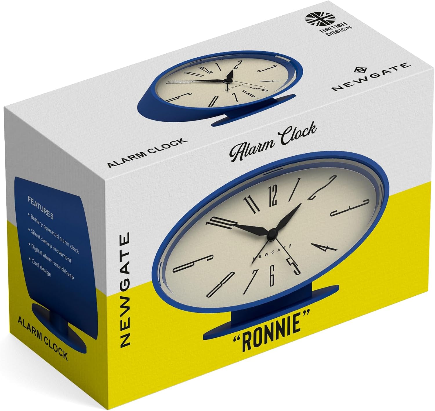 NEWGATE Ronnie Alarm Clock Oval Retro Design