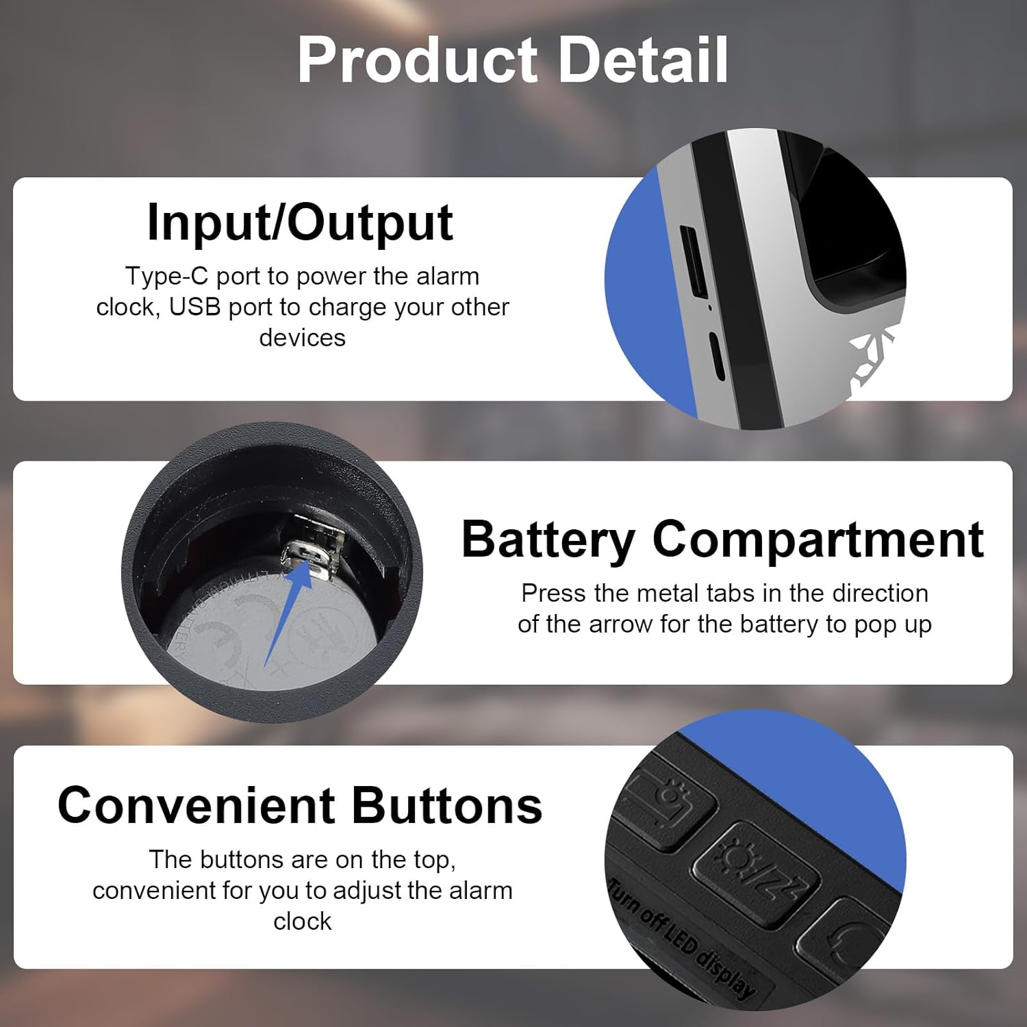 GuDoQi Projection Alarm Clock with 7 LED Display