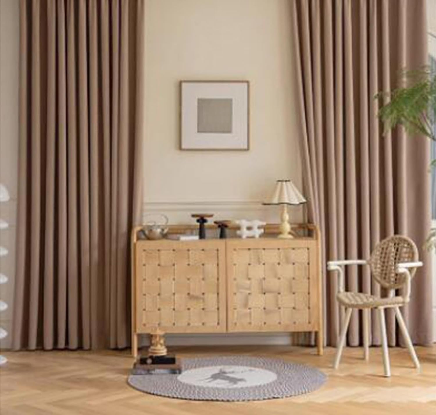 Whoiy Coffee Curtains Set of 2 Panels 84 Inch Length