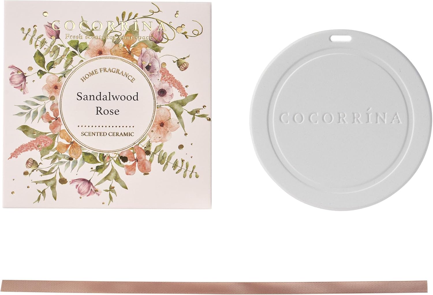 COCORRINA Car Air Freshener - Sandalwood Rose Handmade Ceramic Scented