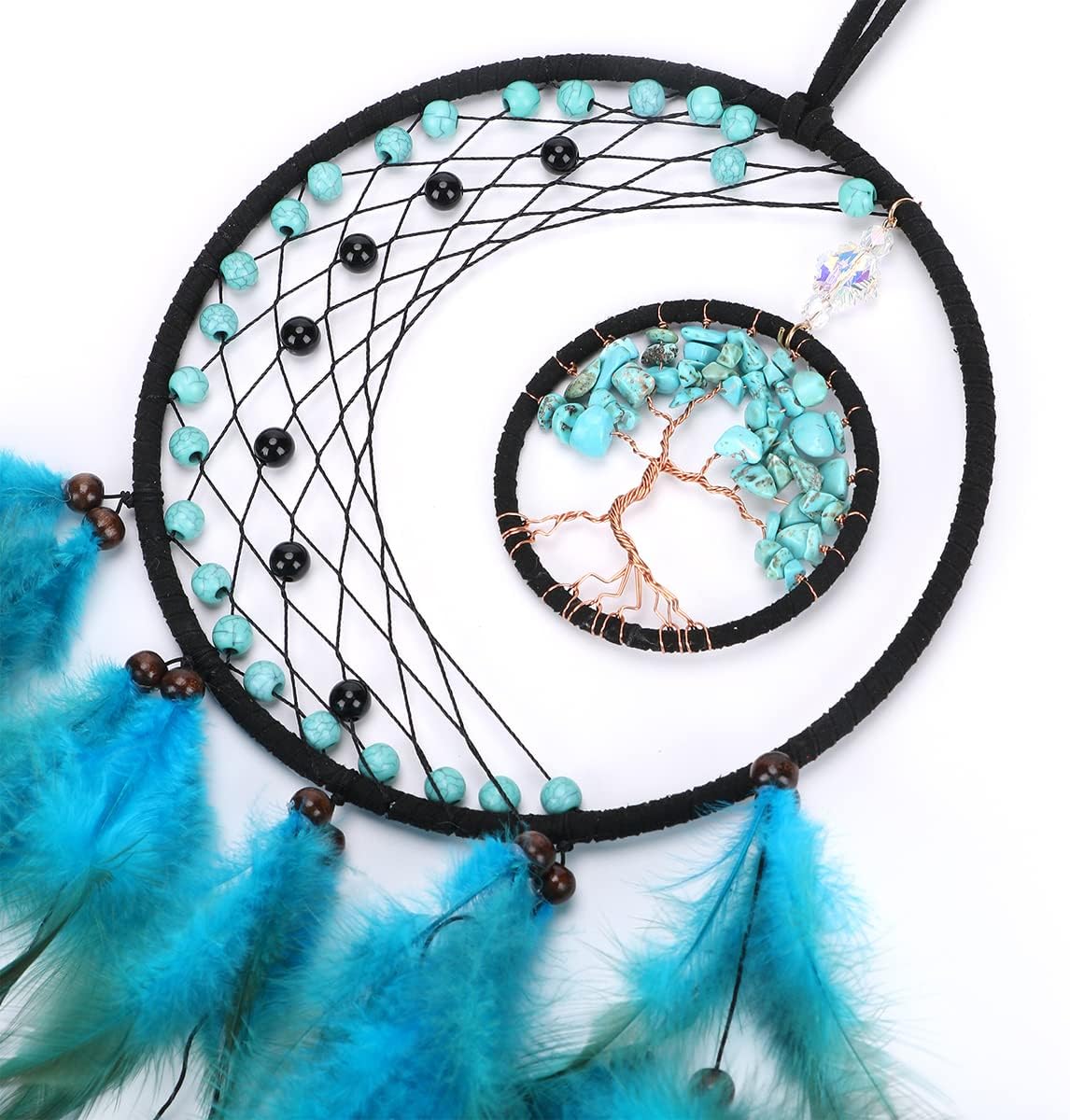 Cyan Blue Dream Catchers Wall Decor for Bedroom