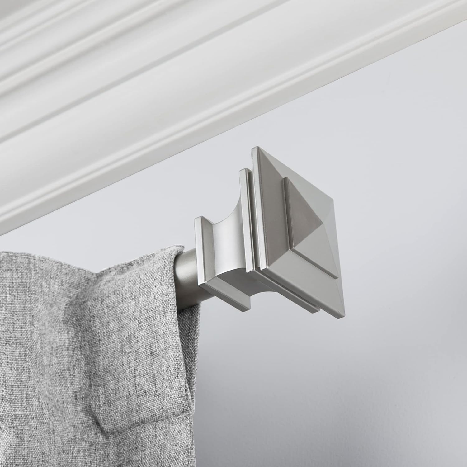 Snug Set Nickel Curtain Rod 36-72 Inch Adjustable No Tools