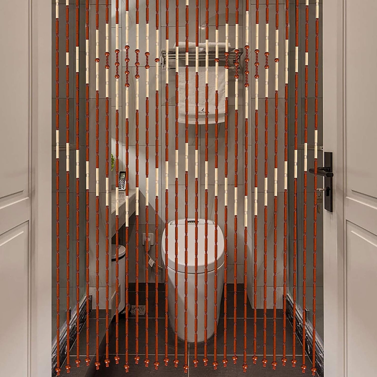 CNCEST Wooden Bead Curtain 90x175cm 27 Lines