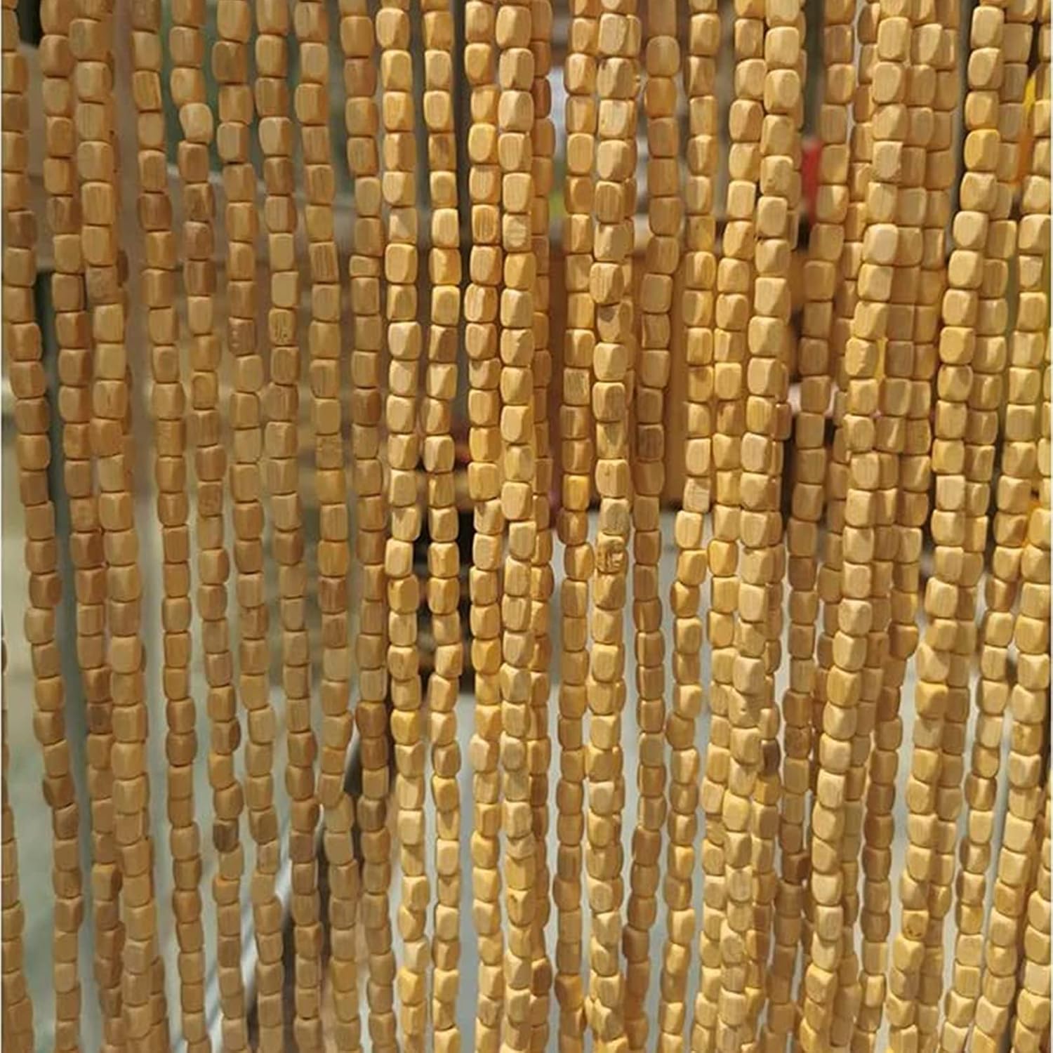 Natural Bamboo Beaded Curtain for Doorway and Living Room