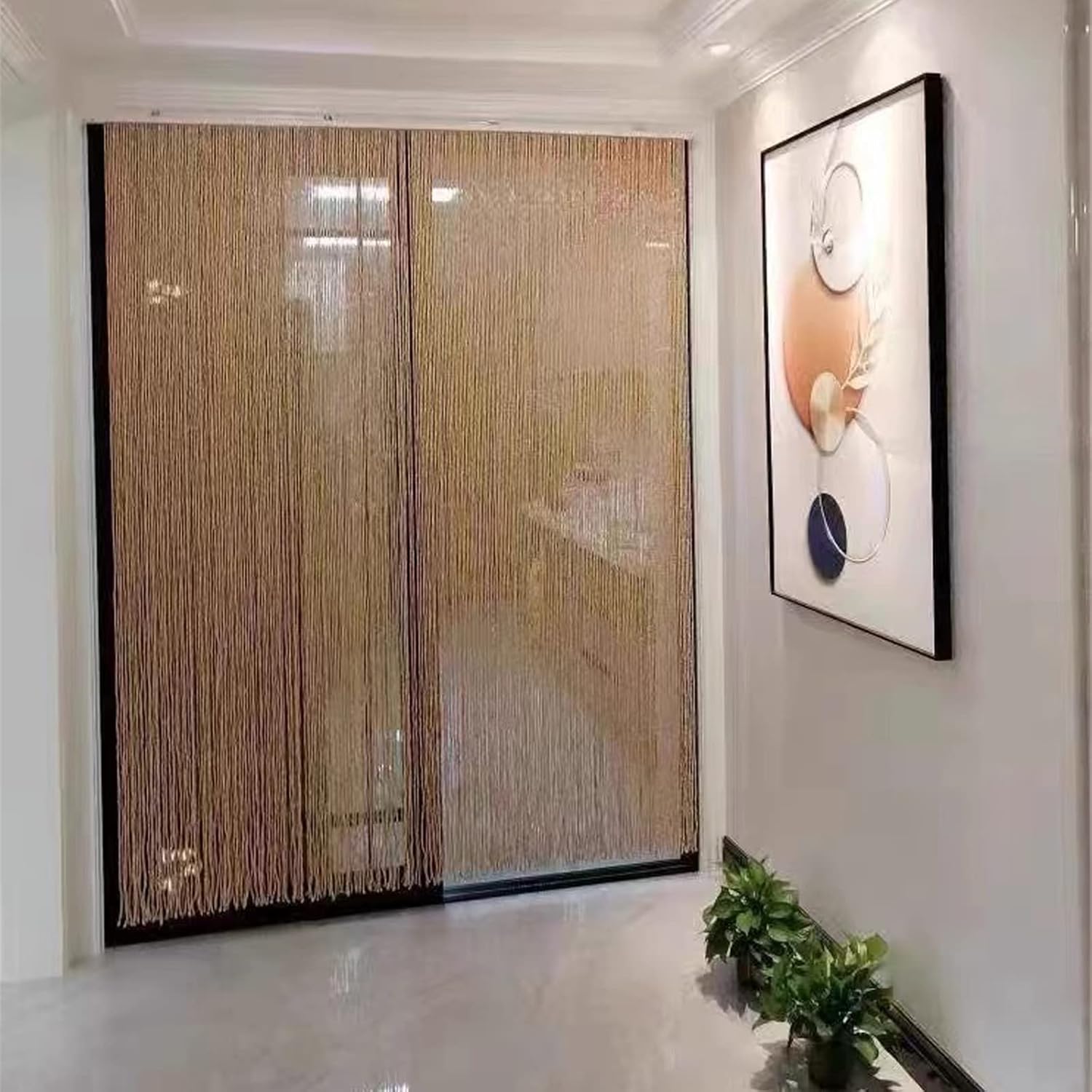 Natural Bamboo Beaded Curtain for Doorways