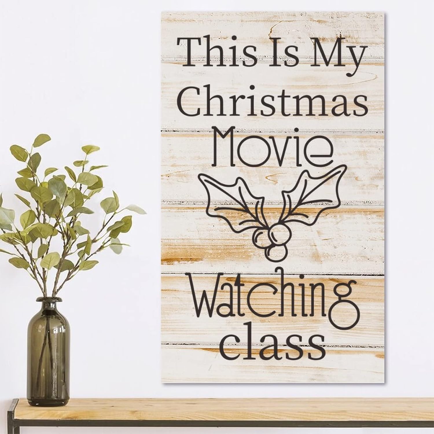 Wood Plaque Love Quote Christmas Wall Hanging Decor