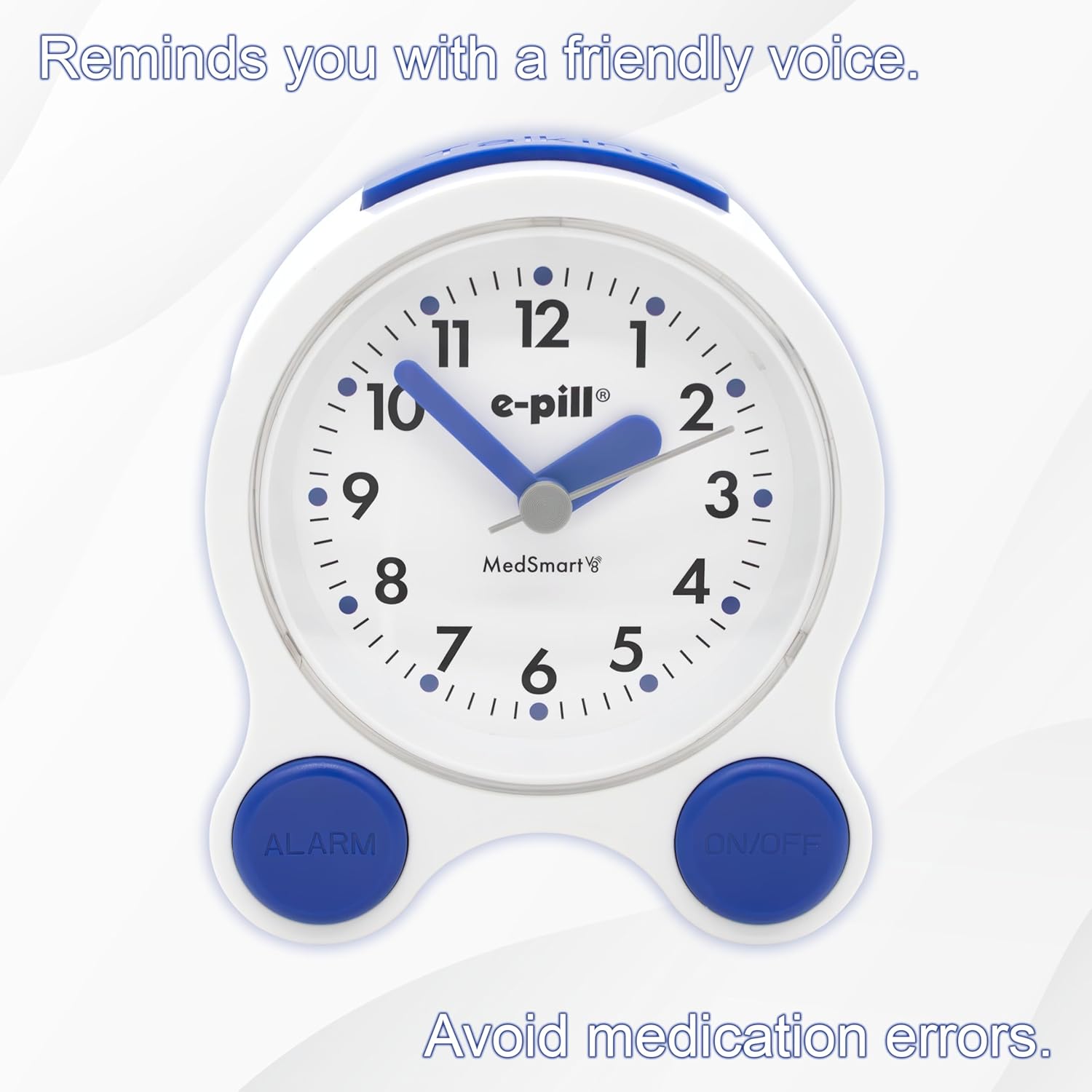 e-pill MedSmart V8 Atomic Clock with 8 Alarms