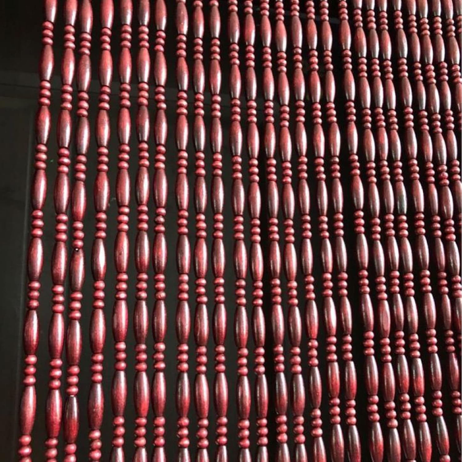 Wooden Beaded Door Curtain with 55 Strands
