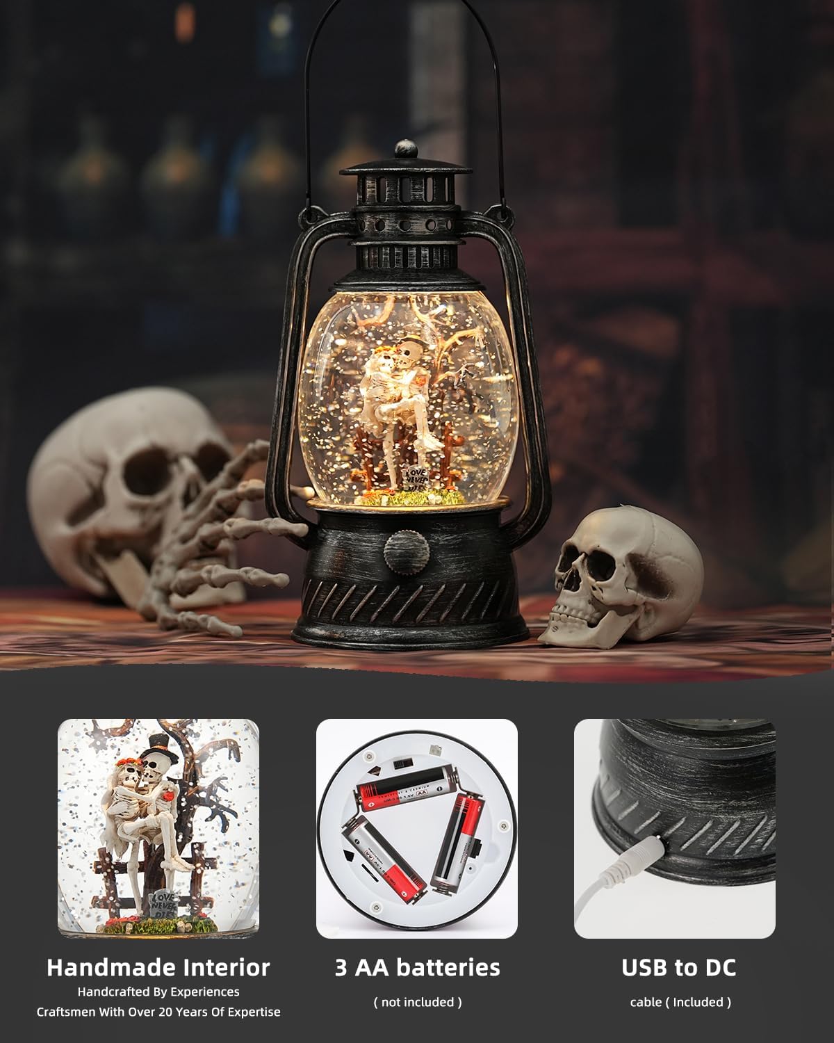 Halloween Snow Globe with Music and Light