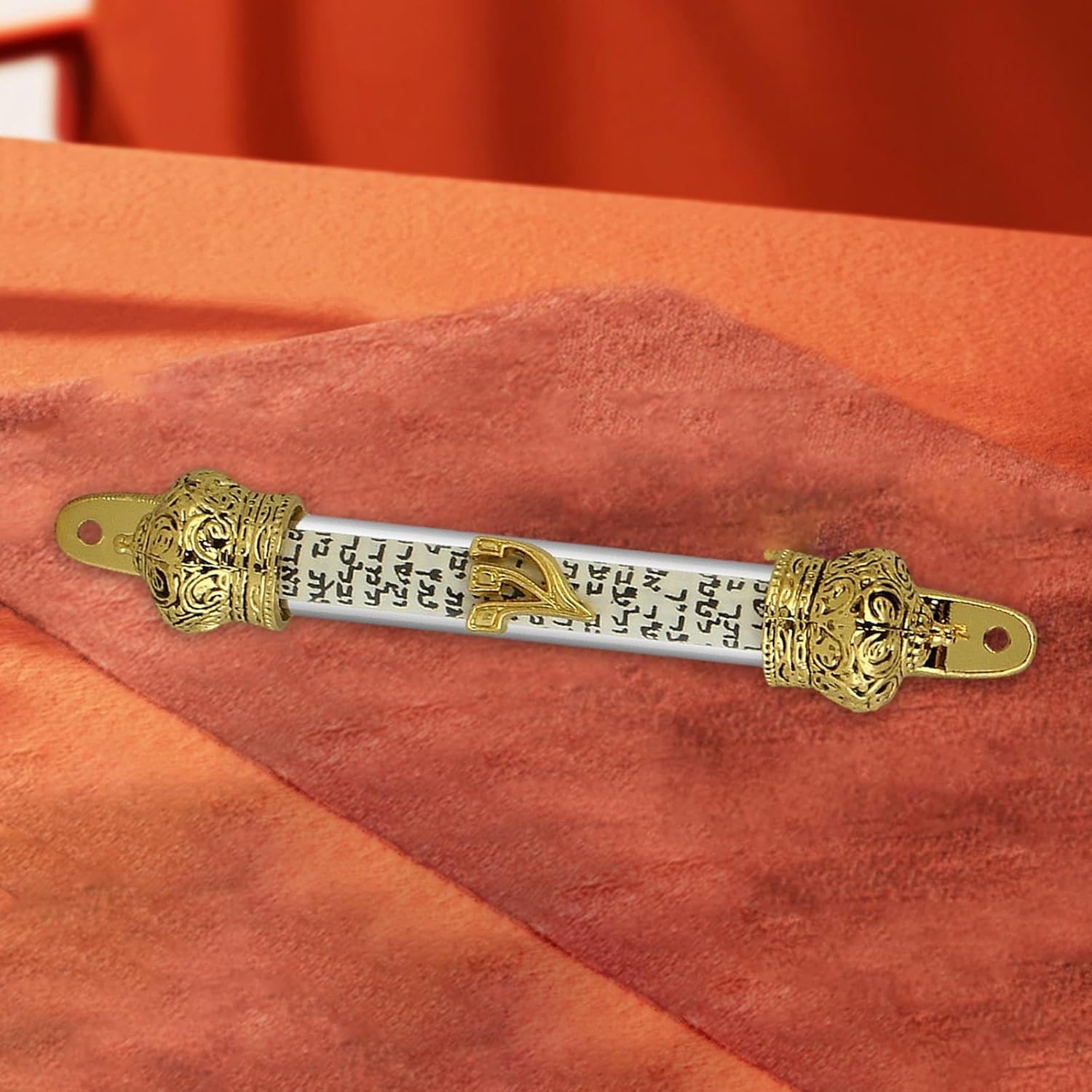 Jewish Mezuzah Scroll Metal Case 1Pcs