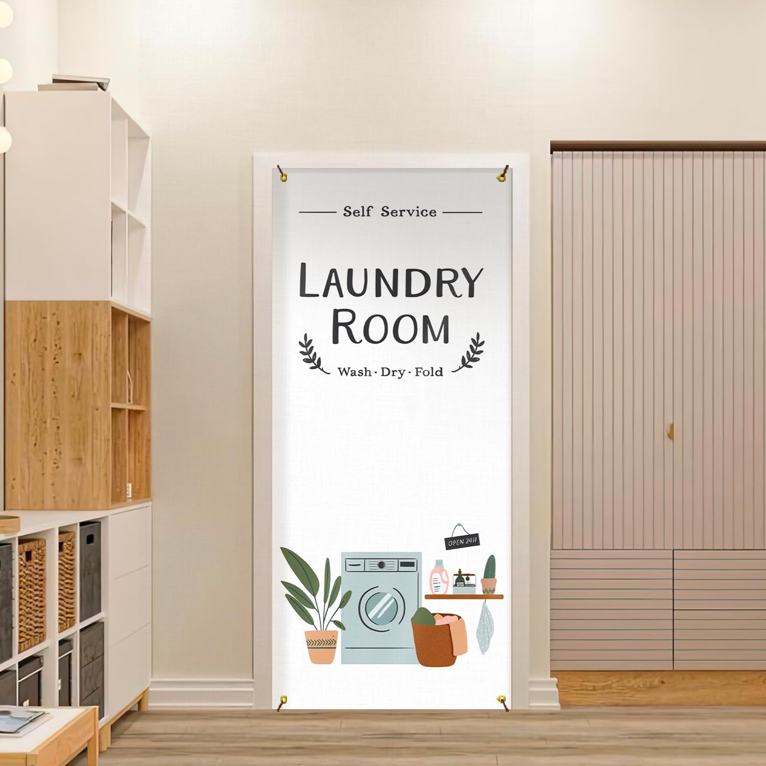 Likjad Landry Room Door Cover Decorations 35x79 Inch