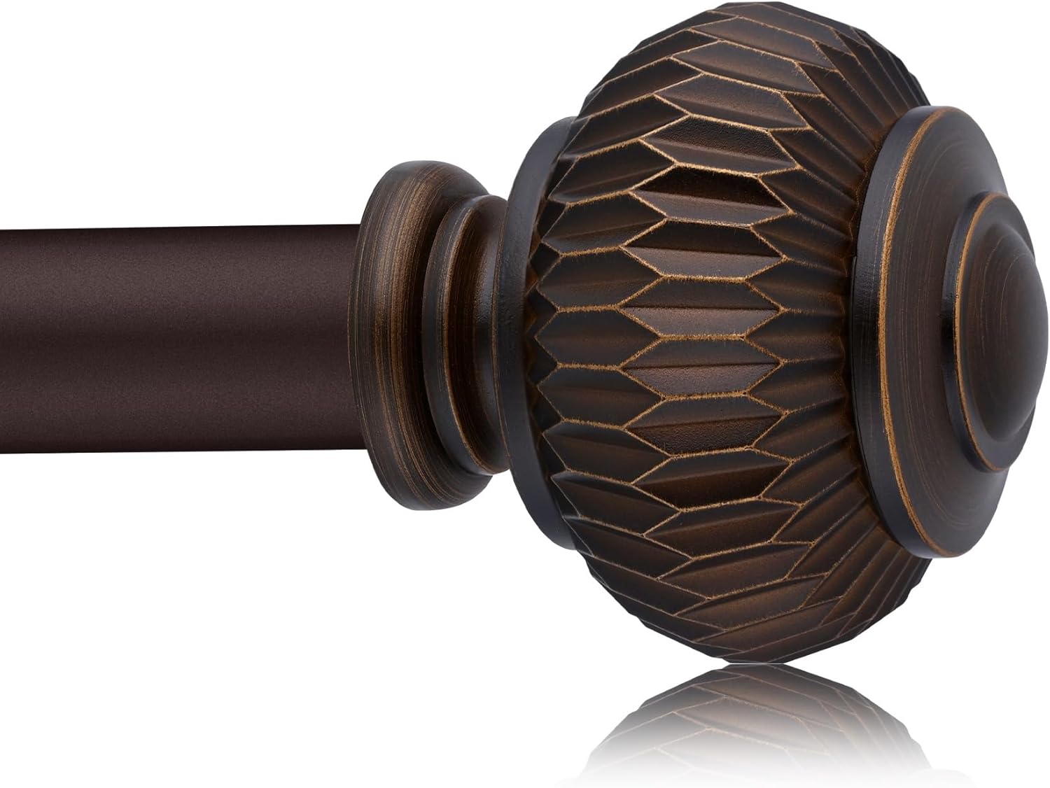 Bronze 1 Inch Adjustable Curtain Rods with Lantern Ends