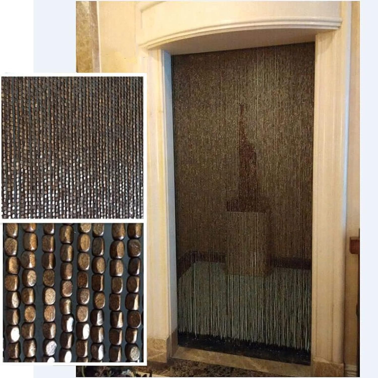 Wcxixo Wooden Bamboo Beaded Curtain for Doorway