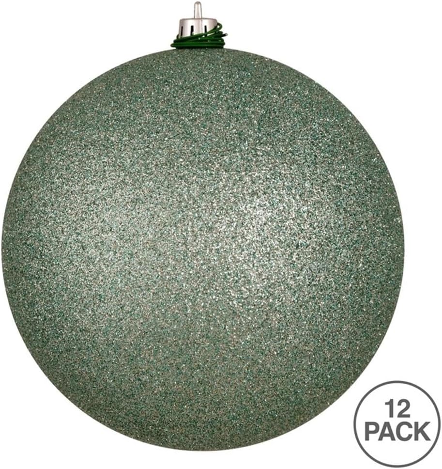 Frosty Mint Glitter Ball Ornament 3 Inch