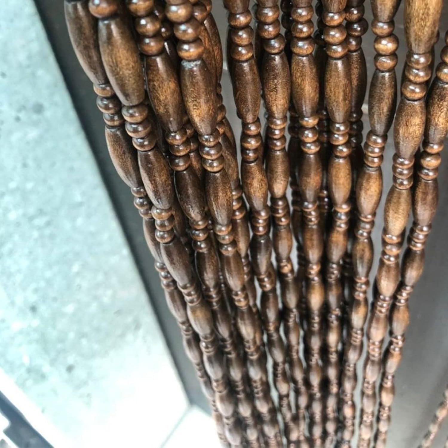 Natural Doorway Bamboo Beads Curtain with Hooks and Accessories