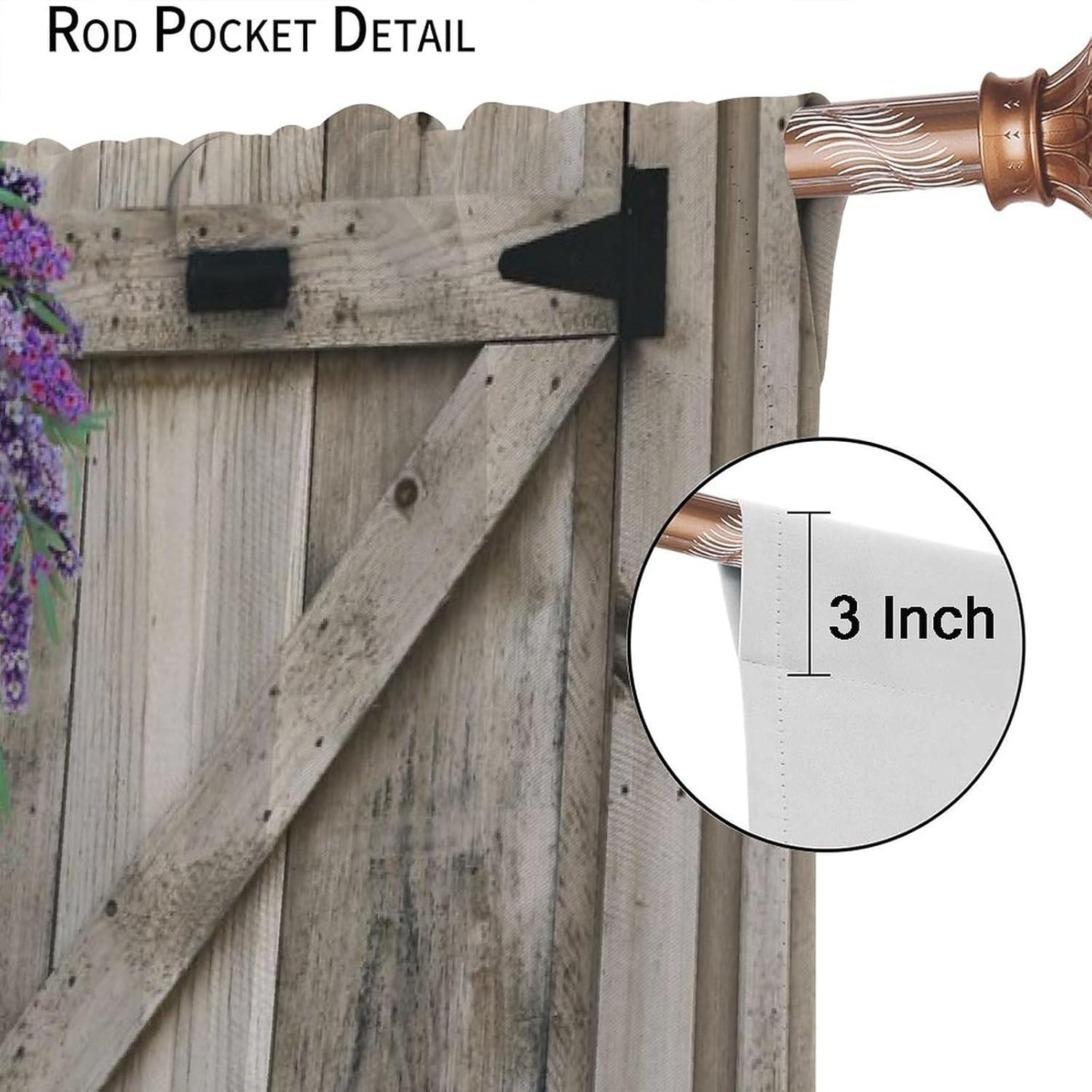 Barn Door Lavender Curtains 42x45in Set of 2