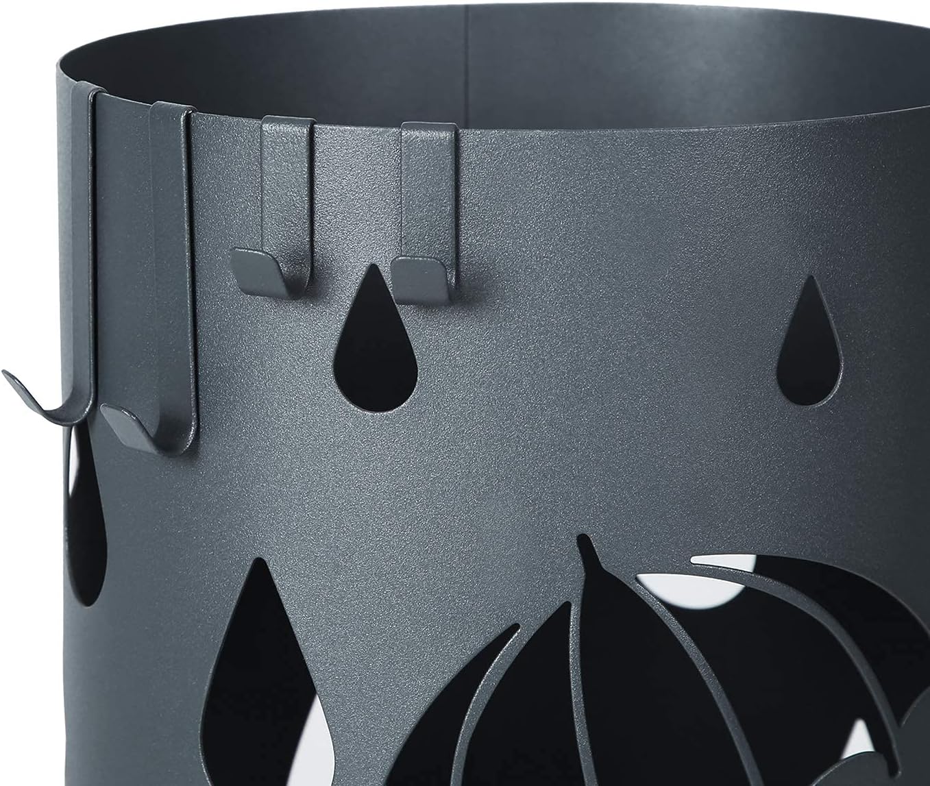 SONGMICS Metal Umbrella Stand with 4 Hooks and Water Tray